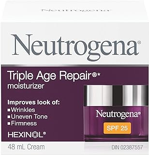 Neutrogena Anti Aging Face Cream SPF 25, Triple Age Repair for Wrinkles, Tone, and Firmness, 48 mL