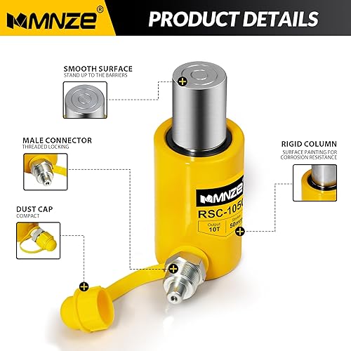 Miniatura 3 de 10T 2 "Stroke Hydraulic Cylinder Jack Sets Porta Power Ram Jack Kits de cilindro de elevación de efecto único se retrae automáticamente con bomba