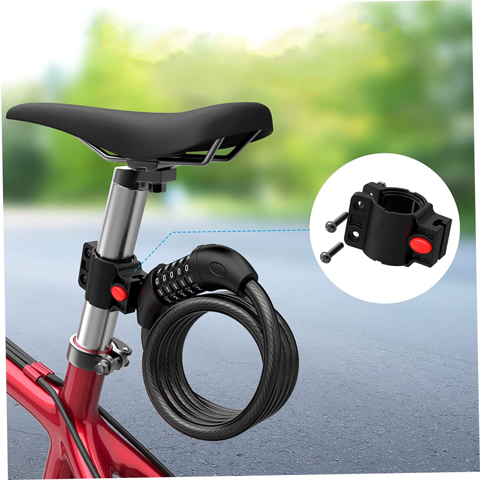 ibasenice Lucchetto per Bicicletta Cavo Codice Numerico Reimpostabile Cifre Lucchetto di Sicurezza in Materiale Resistente Antifurto per Bici Adeguata