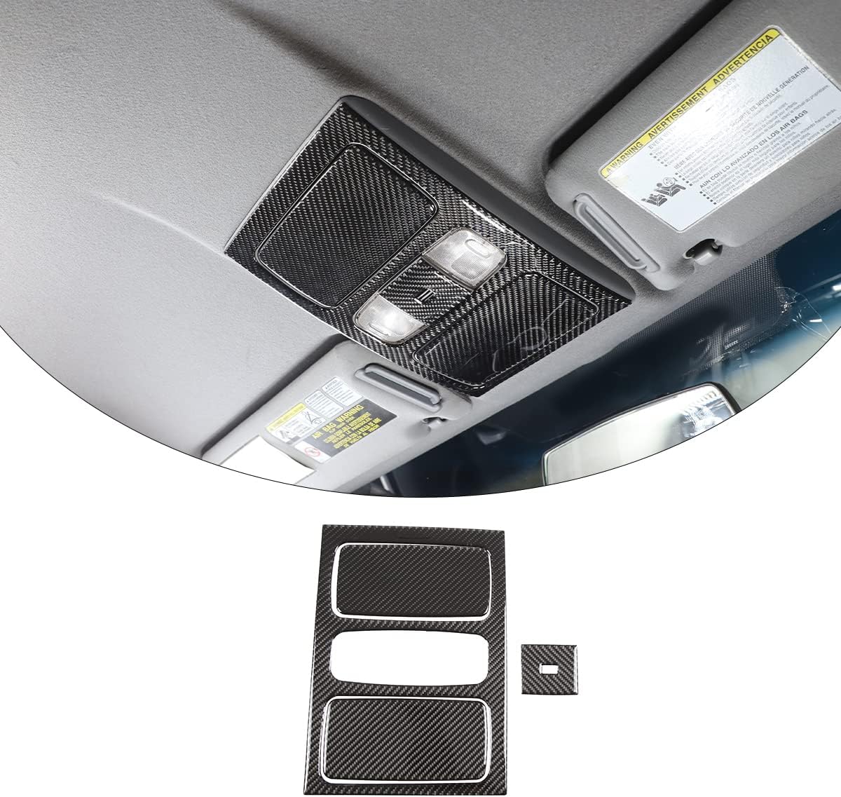 for Toyota Tacoma 2011 2012 2013 2014 2015 Car Soft Carbon Fiber Inner Front Row Roof Reading Light Panel Trim Interior Car Accessories