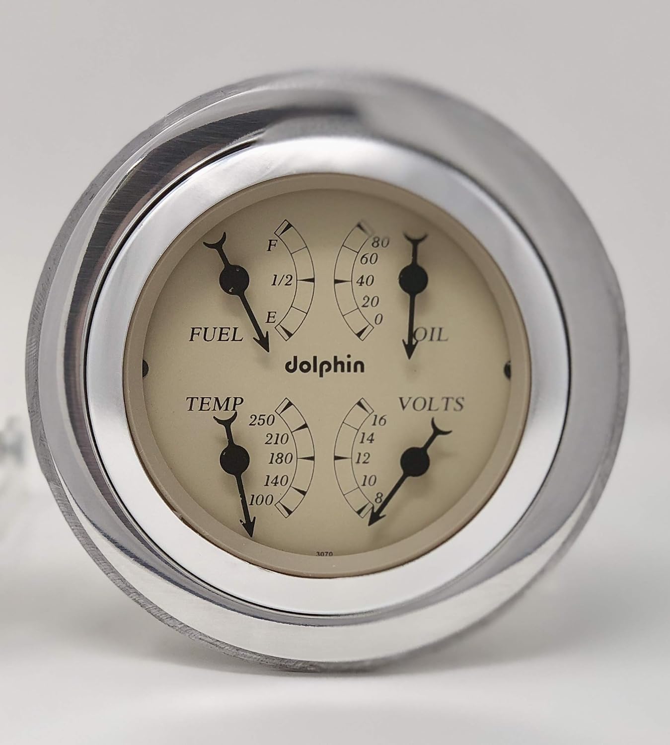 Dolphin Gauges 1951 1952 Chevy Car 3 3/8 Quad Style Programmable Gauge Dash Panel Insert Tan