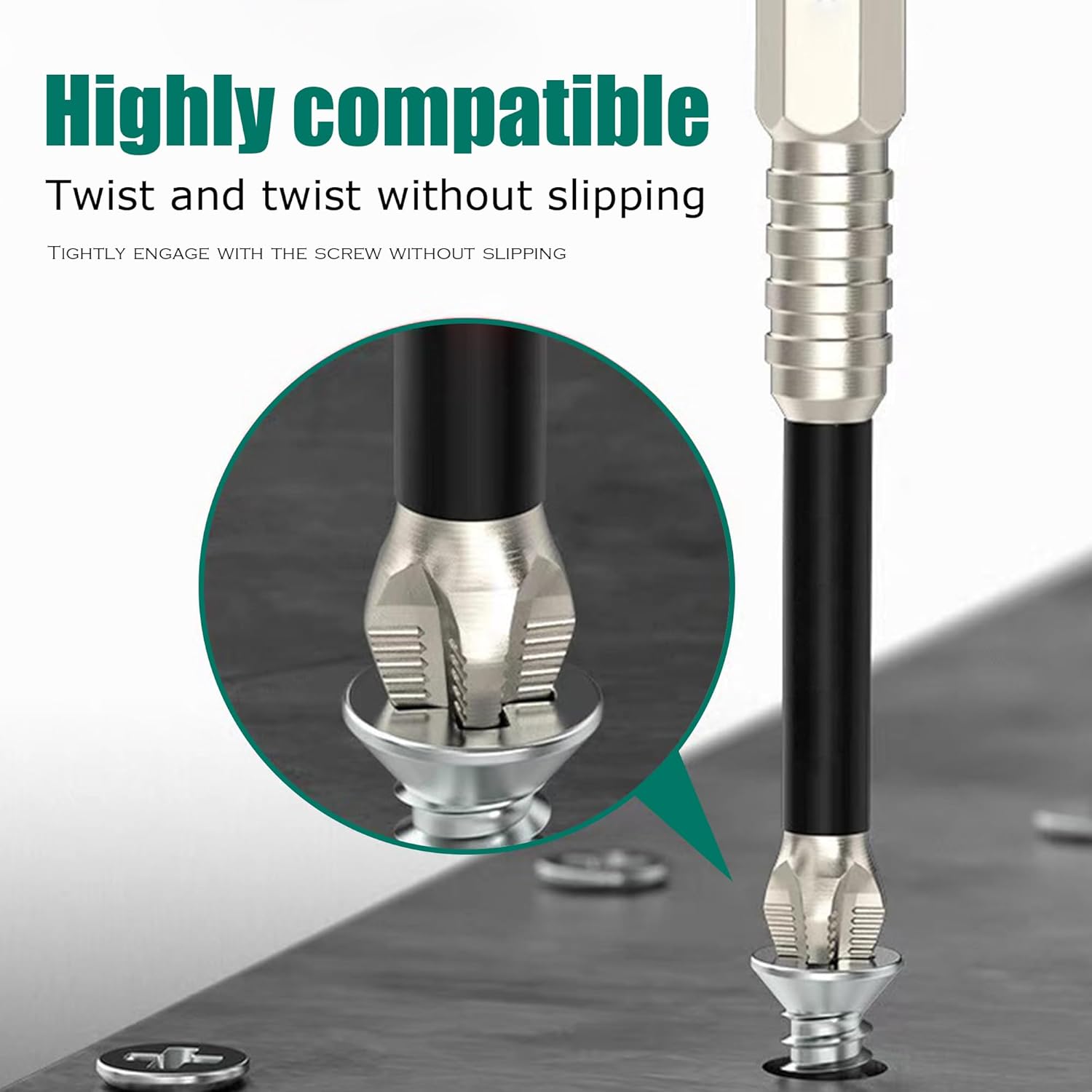 High Magnetic Durability Screwdriver Drill Bit Set, Anti-Slip Drill Bit Accessories（25mm-150mm 6pcs）