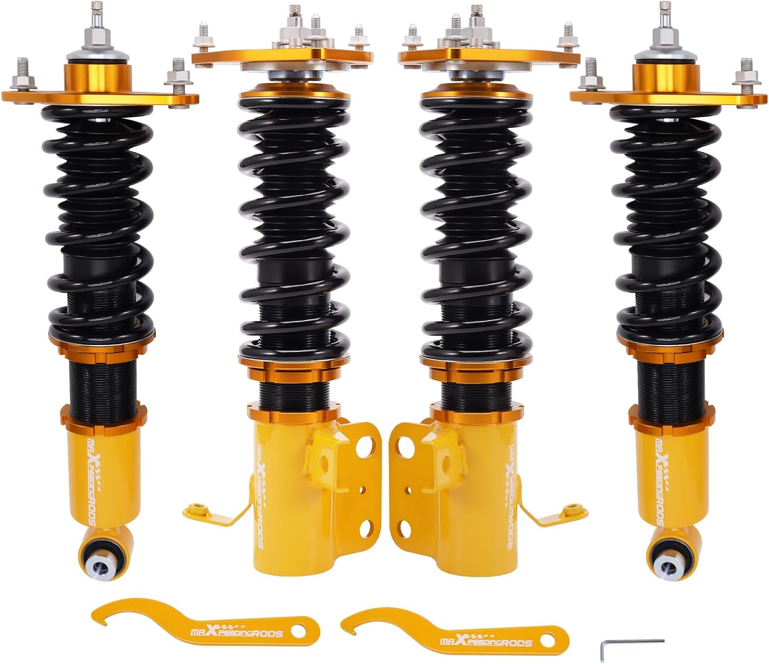 maXpeedingrods Coilovers for Subaru BRZ 2012-2020, for Scion FR-S 2012-2020, for Toyota 86 2017-2020, 24 Levels Damper Adjustable Coilovers Suspension Kit, Height Adjustment Lowering Kits Gold