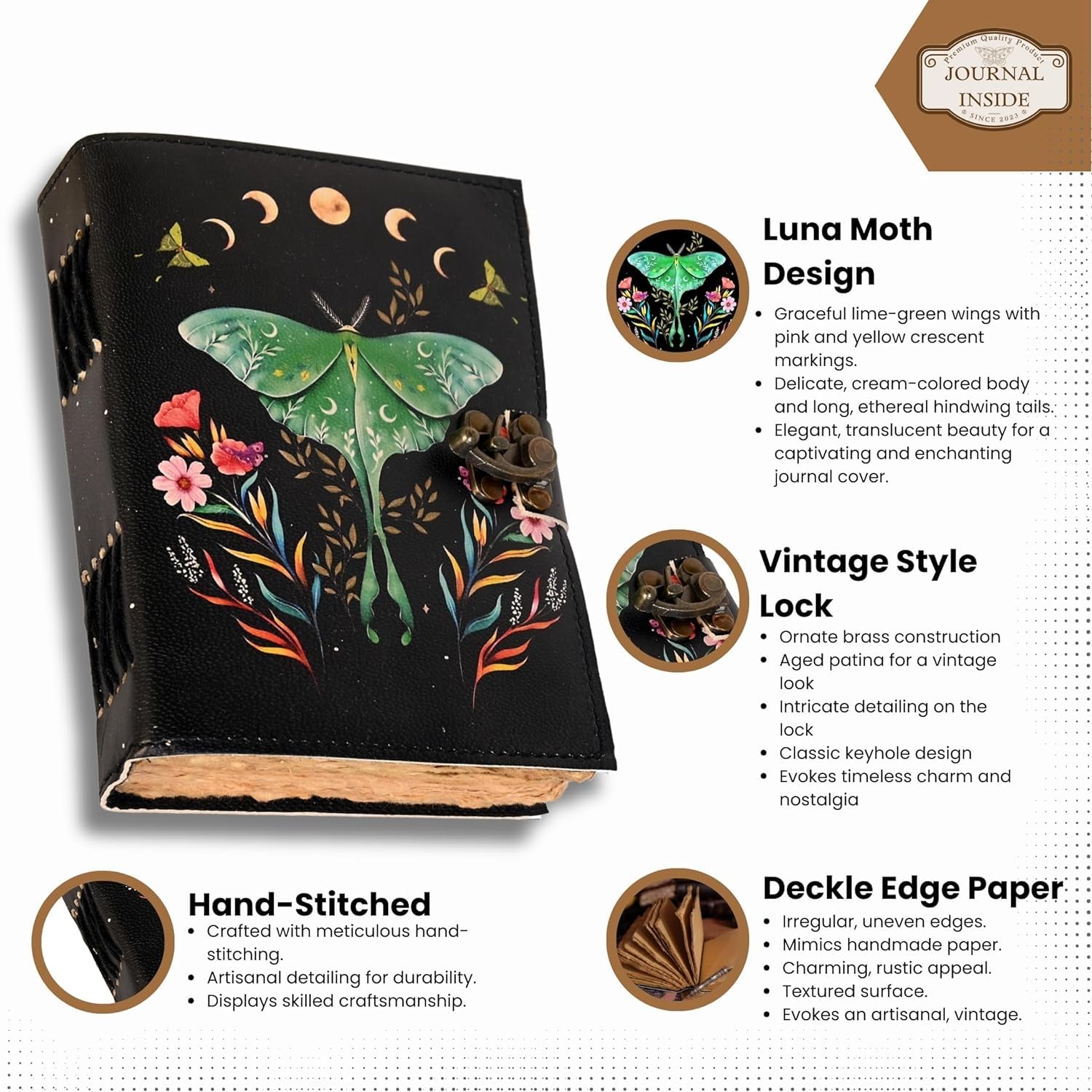 Amazon.co.jp: JOURNAL INSIDE 空白の魔法の本 ロッククラスプ付き