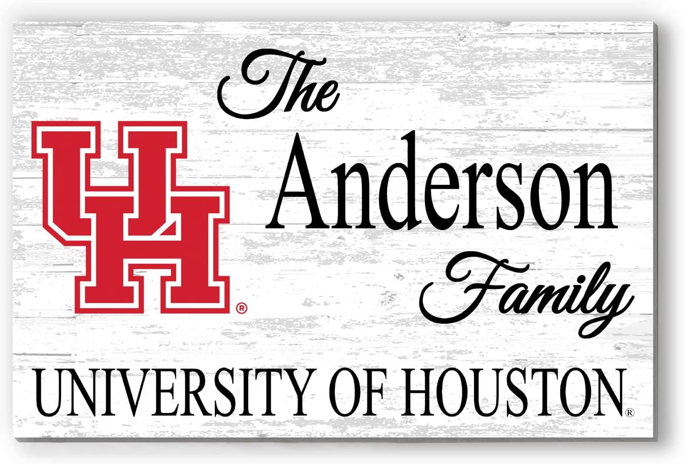 University of Houston Name Sign Solid Wood for UH Family, Fans, Alumni, Students or Graduation