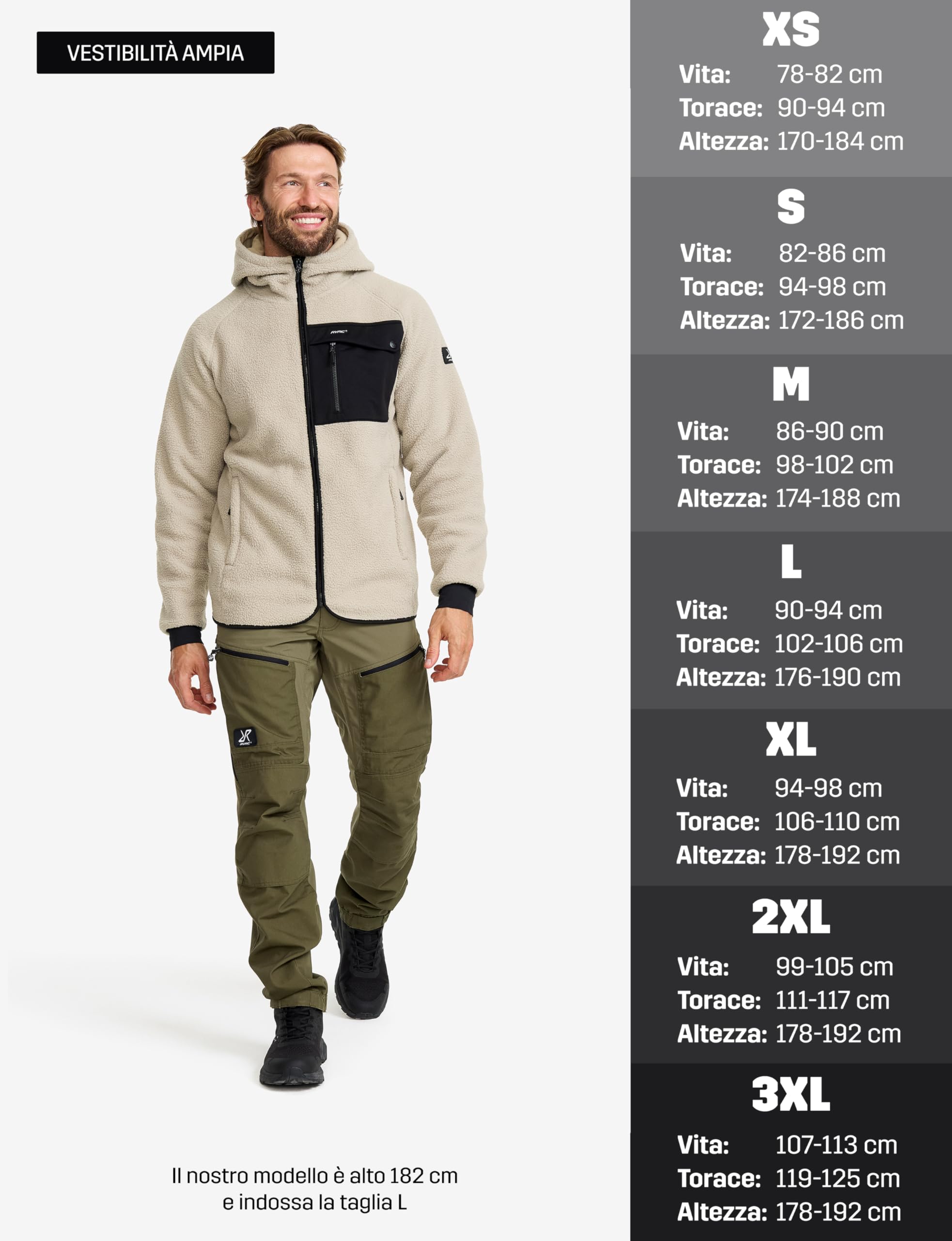 RevolutionRace Sherpa Hoodie da Uomo, Giacca in Pile Ottima per le Escursioni e le Avventure All'aria Aperta
