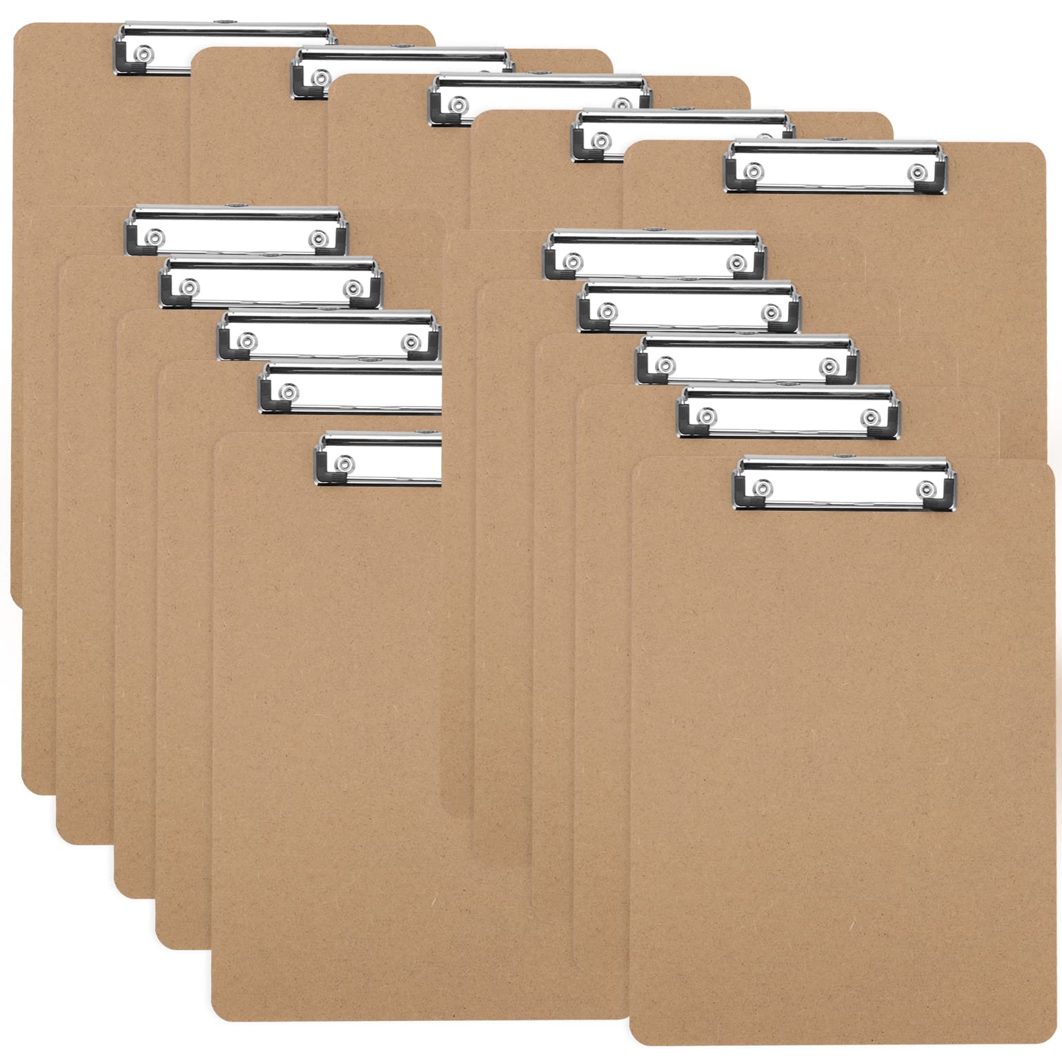 Sponsored Ad – 15 Pack A4 Clipboard, Hardboard Clip Boards, Wooden Clipboards with Hanging Hole and Low Profile Metal Clip, Memo File Clip Board for Office, Restaurant, Office Supplies, Brown