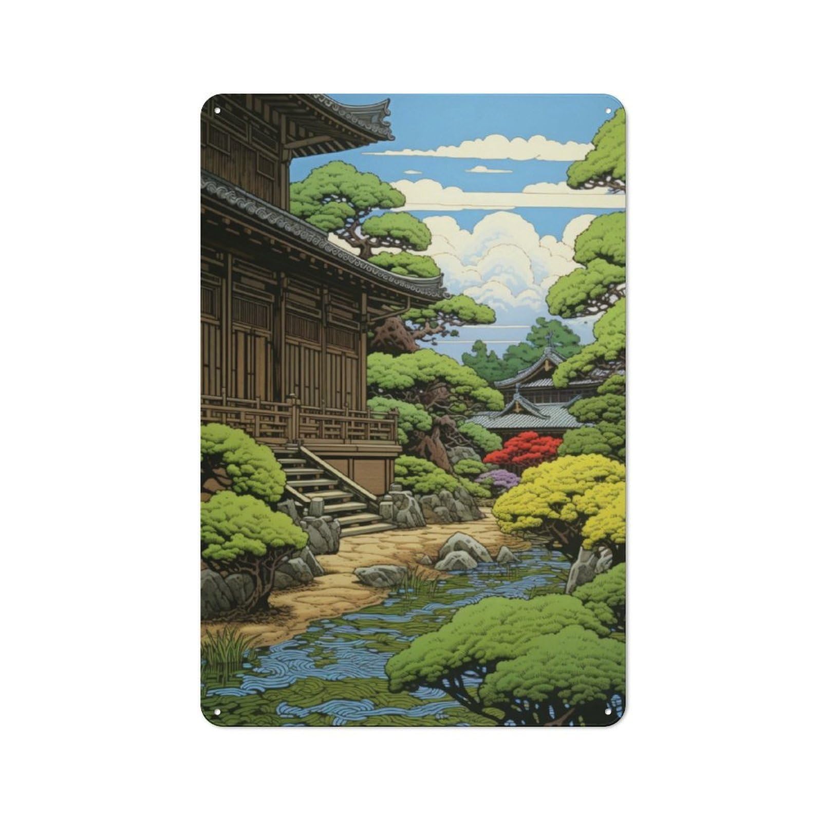 Junmoney Bonsai Japanese Vintage Tin Sign 30X20cm With For Man Cave Or Games Room, Suited To Wall Displays In Games Rooms And Man Caves
