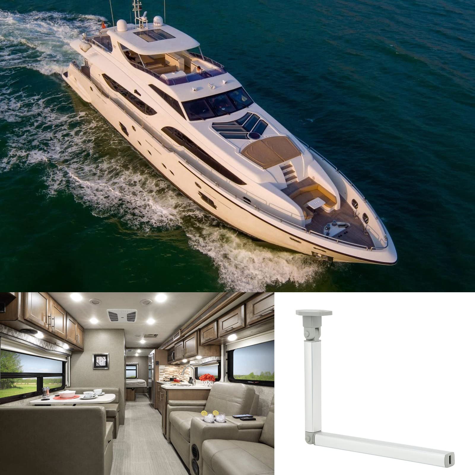 Soporte de Pedestal de Mesa, Base de Mesa de Pedestal de Aleación de Aluminio de 29.33in/13.58in, Kit de Montaje de Mesa para RV Motorhome Caravan Camper Boat Yacht