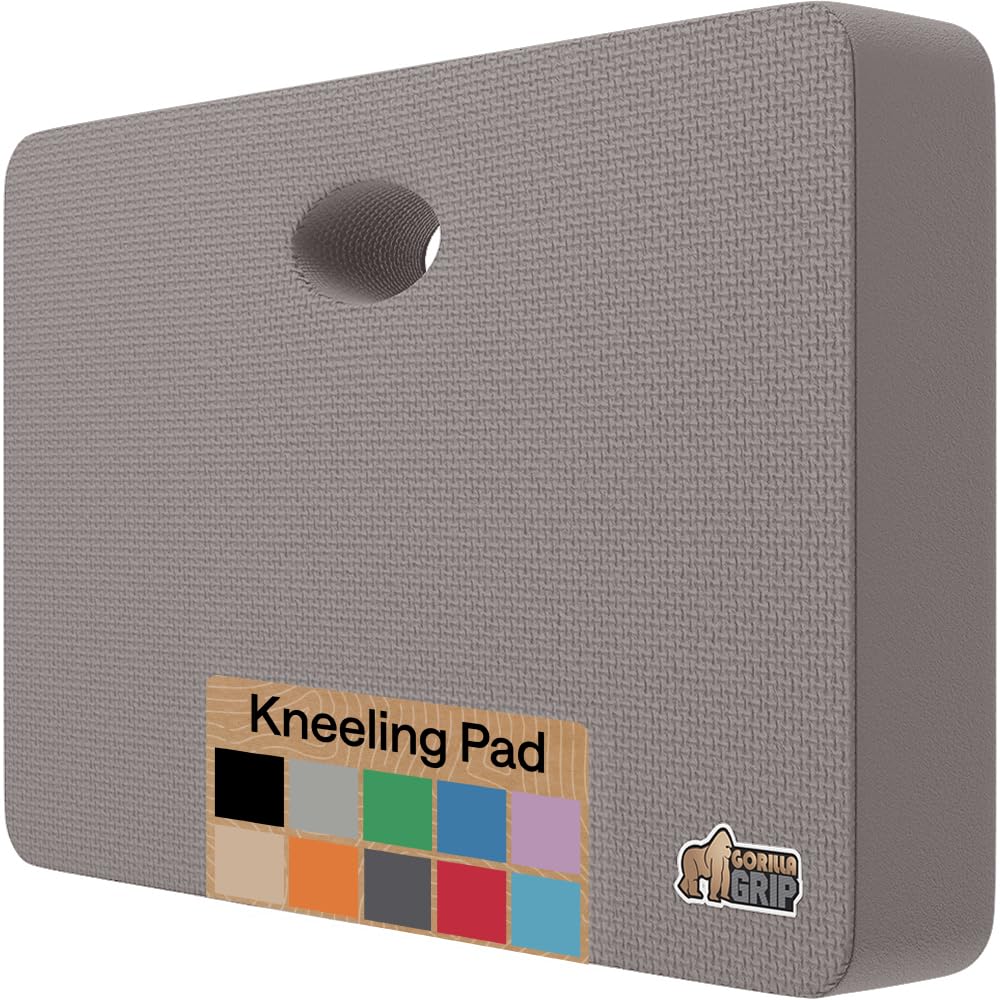 GORILLA GRIP® Extra Thick Foam Kneeling Pad for Gardening, 17.5x11 Gray