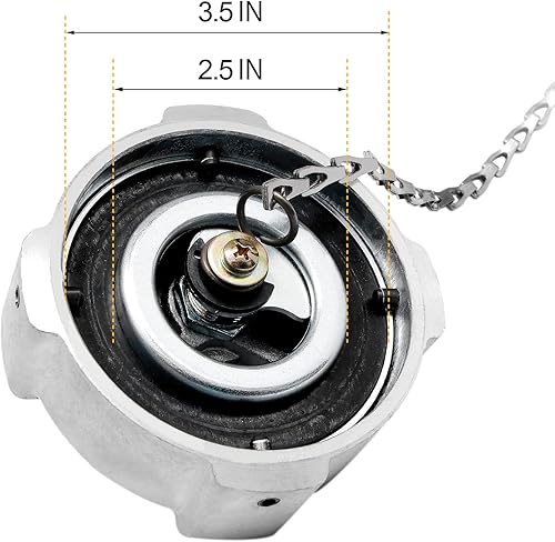 Miniatura 6 de Tapa de combustible con bloqueo, compatible con Freightliner Cascadia Columbia Century Coronado 1996-2018, tapa de gas con bloqueo de giro de 14,