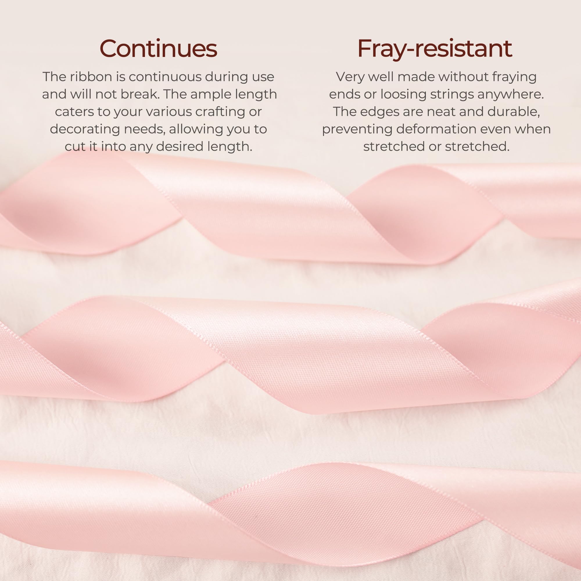 Kryvus Baby Pink Satin Ribbon, 38mm x 22M Single Face Baby Pink Ribbon - Image 4