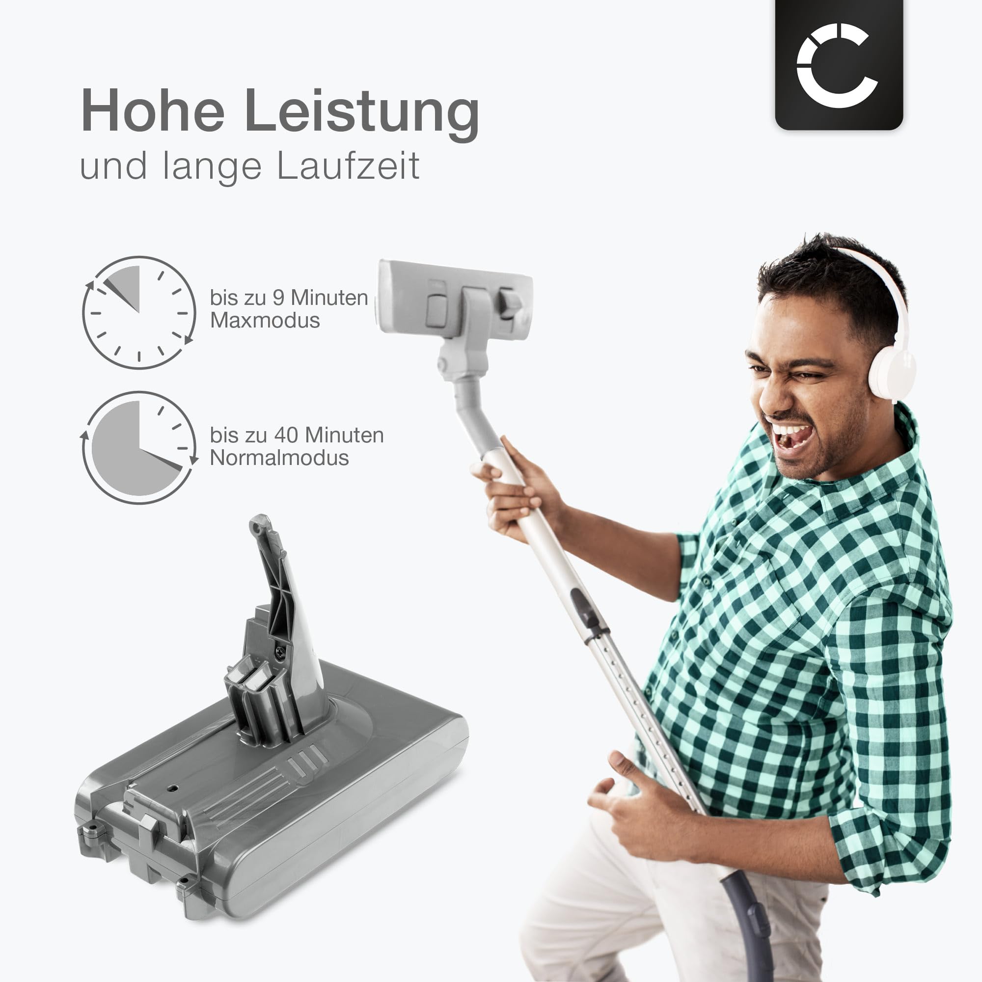 CELLONIC, Akku für Staubsauger kompatibel mit Dyson V8 Absolute, 215681, VE6 Type B (21.6V, 3000mAh) - Batterie mit Schraube