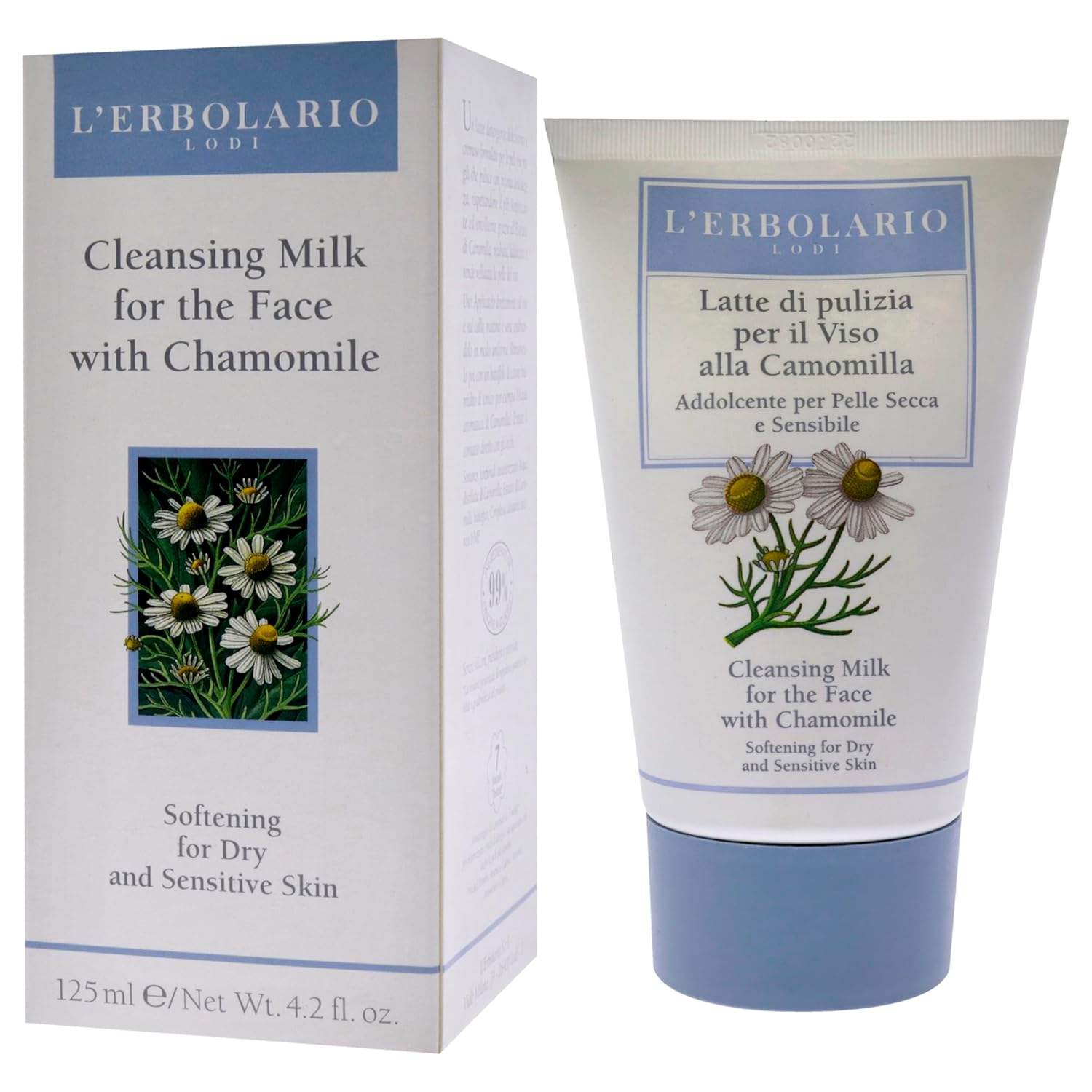 L'Erbolario Chamomile Cleansing Milk - Face Wash and Make-Up Remover for Dry and Sensitive Skin - Hydrating Facial Cleanser with Chamomile - 4.2 oz - Image 4