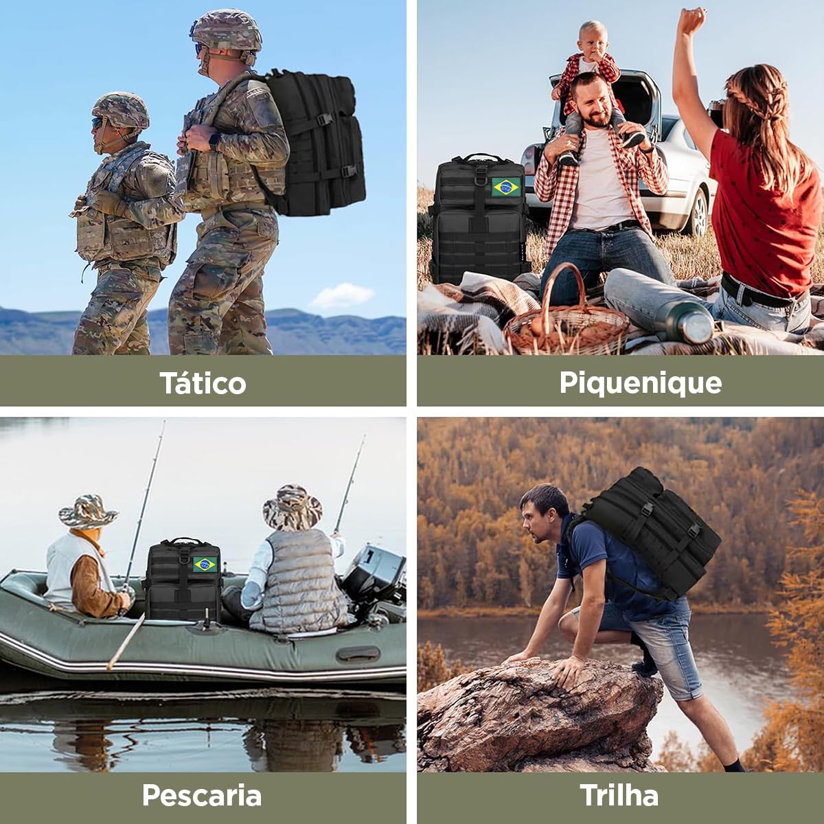 50L Mochila Masculina Reforçada, Sistema MOLLE, Grande Capacidade para Trilhas, Acampamentos, Aventura – Mochila Resistente para 3 Dias de Emergência e Atividades ao Ar Livre em promoção! Veja a oferta e mais achadinhos de Mochilas & Pastas Masculinas 8 Hoje é o melhor dia para comprar 50L Mochila Masculina Reforçada, Sistema MOLLE, Grande Capacidade para Trilhas, Acampamentos, Aventura – Mochila Resistente para 3 Dias de Emergência e Atividades ao Ar Livre com aquele preço maroto! Promoção! Aproveite a oferta! 8