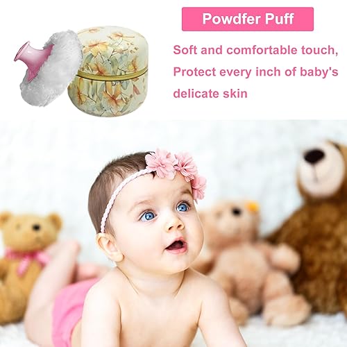 Miniatura 142 de Soplo de polvo corporal y recipiente para polvo de polvo, soplo de polvo para mujer y estuche para polvo para baño y viajes (Lotus)