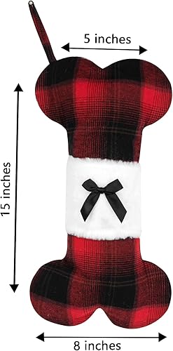 Miniatura 2 de Beyond Your Thoughts - Calcetín de lino en forma de hueso de perro para la temporada navideña