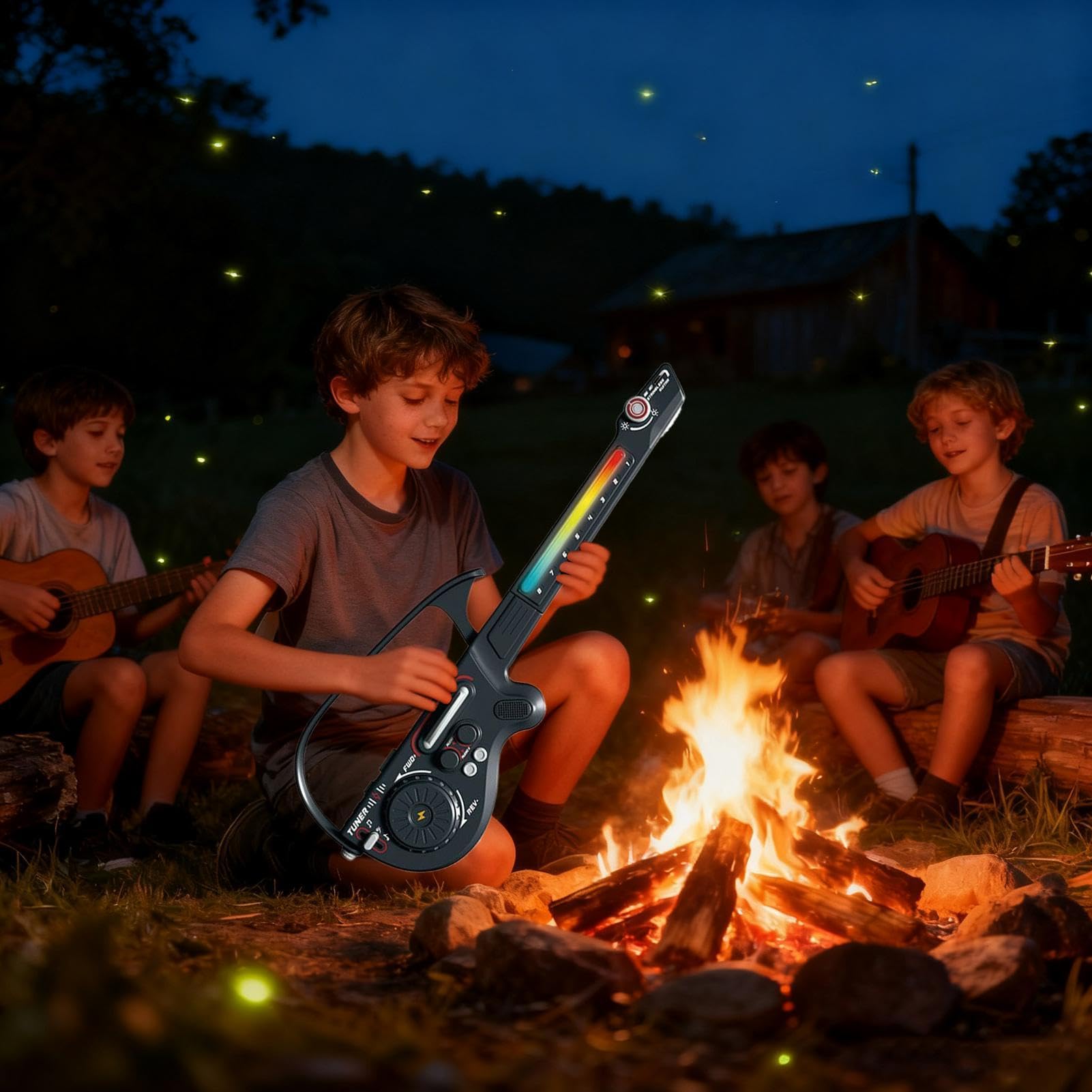 Chitarra Elettrica Per Ragazzi Giocattolo Educativo Senza Corde e Wireless | Kit Completo con Chitarra Giocattolo per Bambini per Ragazzi Bambini a Casa in Viaggio a Scuola per Compleanno Natale