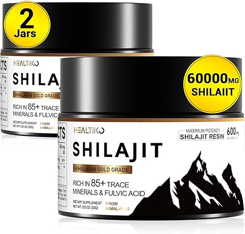 Resina Shilajit, Shilajit del Himalaya pura orgánica del Himalaya, 600 mg de potencia de grado oro, Shilajit para hombres y mujeres con más de 85