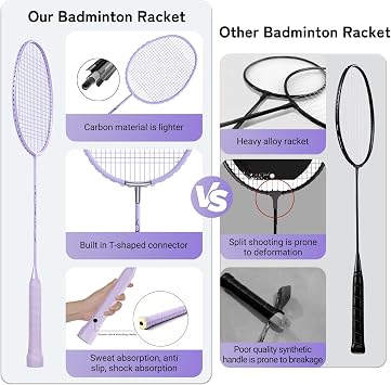 Badminton Racket,Badminton Racquet,100% All Carbon Fiber One-Piece Molding Ultra Light 76g Offensive And Defensive Durable Training Racket,Including 1 Racket And 1 Ball Bag