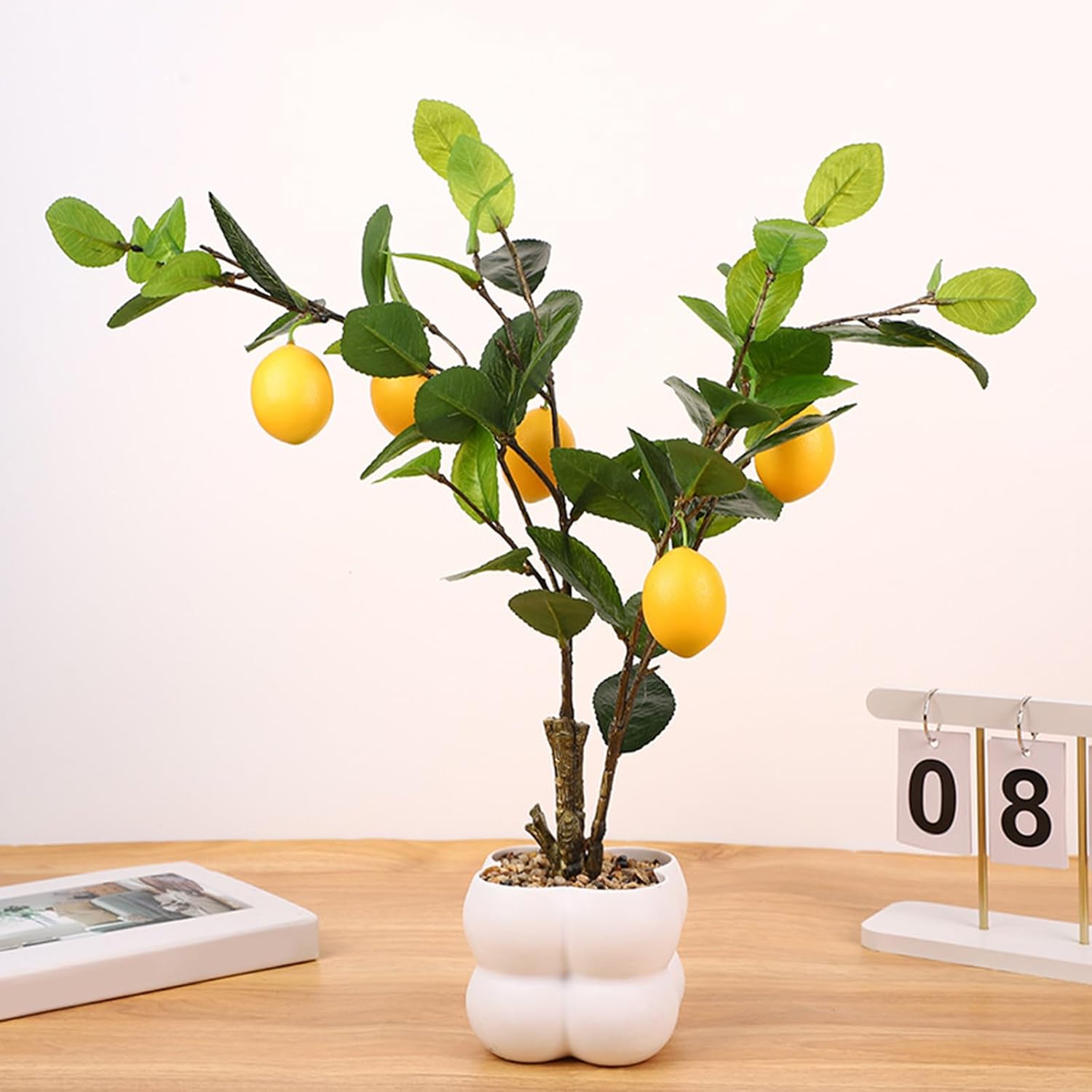 Decorative Fruit Tree Model Simulated Bonsais Realistic Potted Plant Living Room Ornament Office Desk Decoration Indoor Plant Decoration