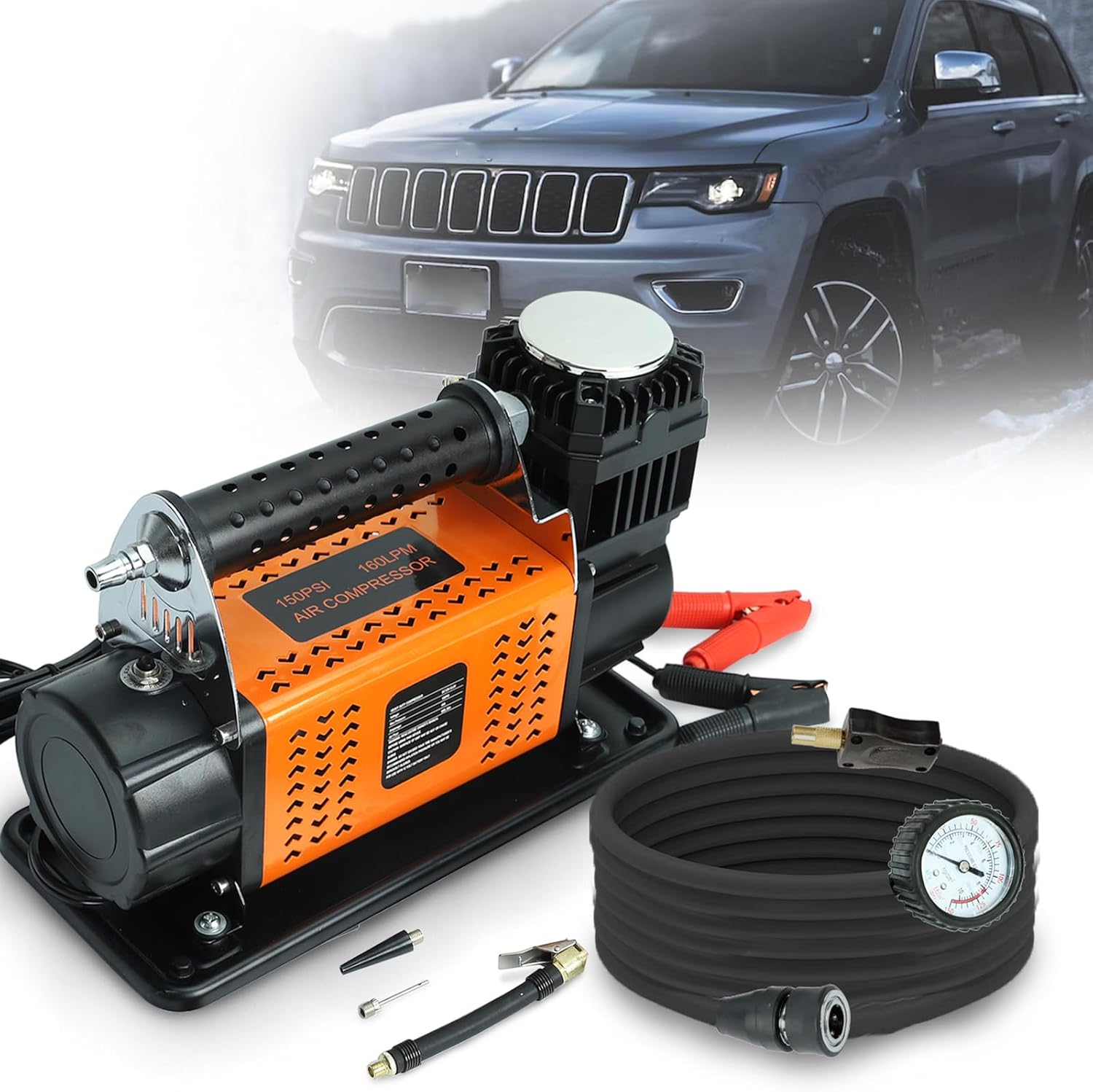 KAFLLA 12V Air Compressor Kit, Portable Tire Inflator 5
