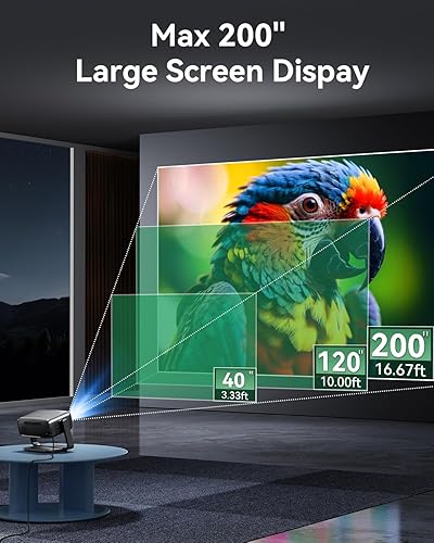 Miniatura 4 de 2000 ANSI  180 giratorio  aplicaciones integradas Proyector 4K con WiFi y Bluetooth, proyectores para exteriores con más de 10,000 aplicaciones