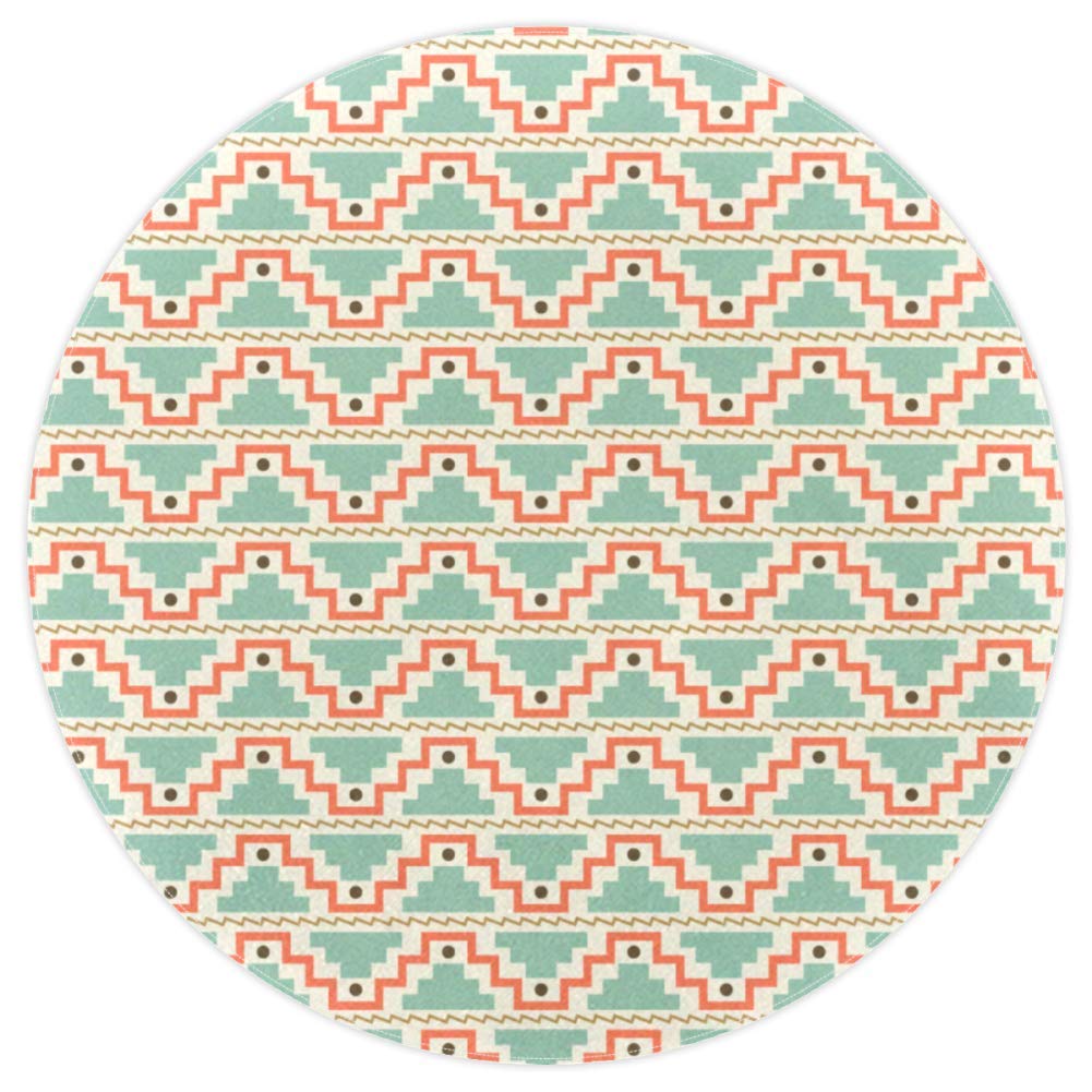 Tapis rond amérindien 120cm doux et antidérapant pour chambre et salon