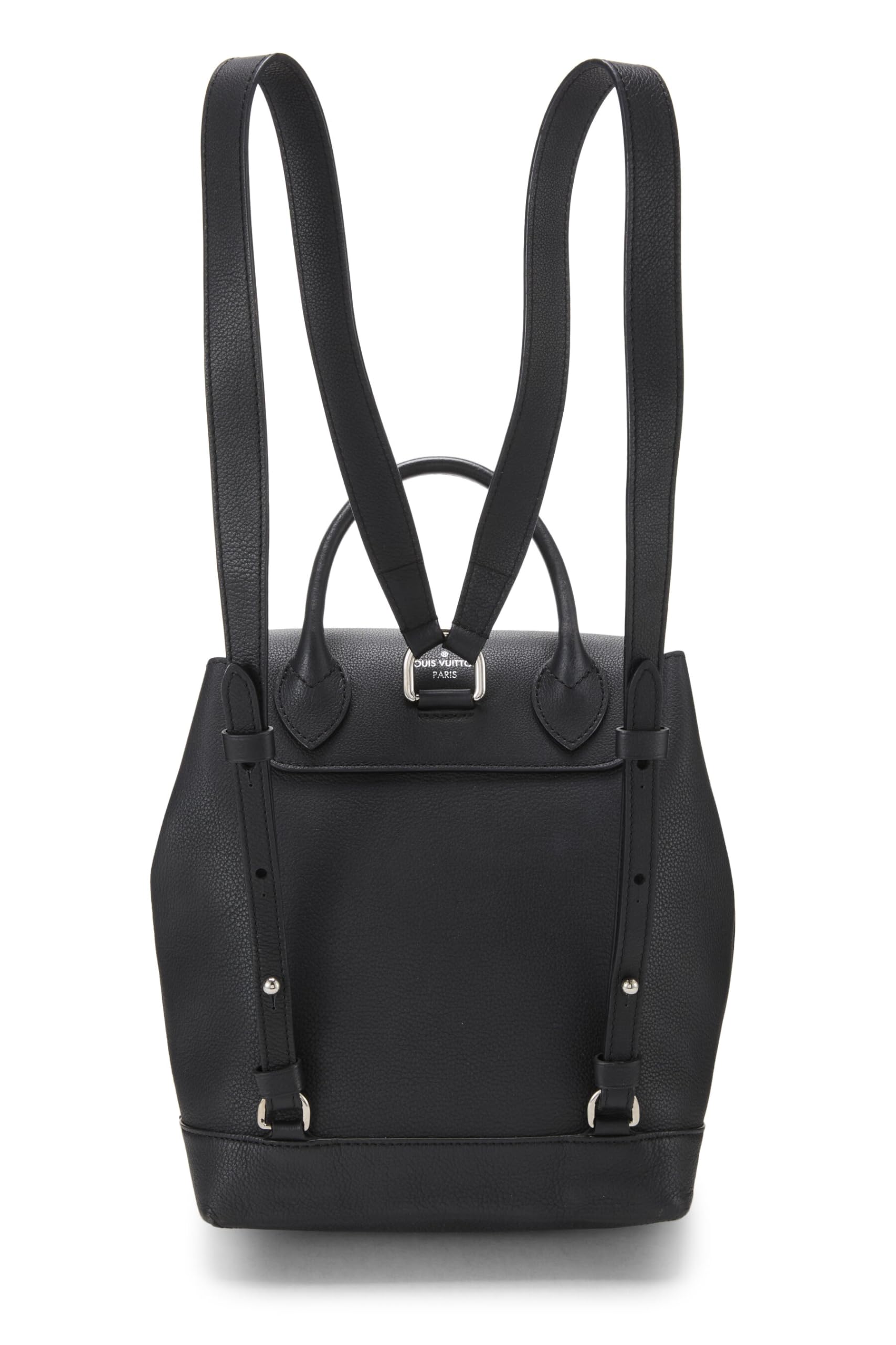 Louis Vuitton, Pre-Loved Black Leather Lockme Backpack, Black