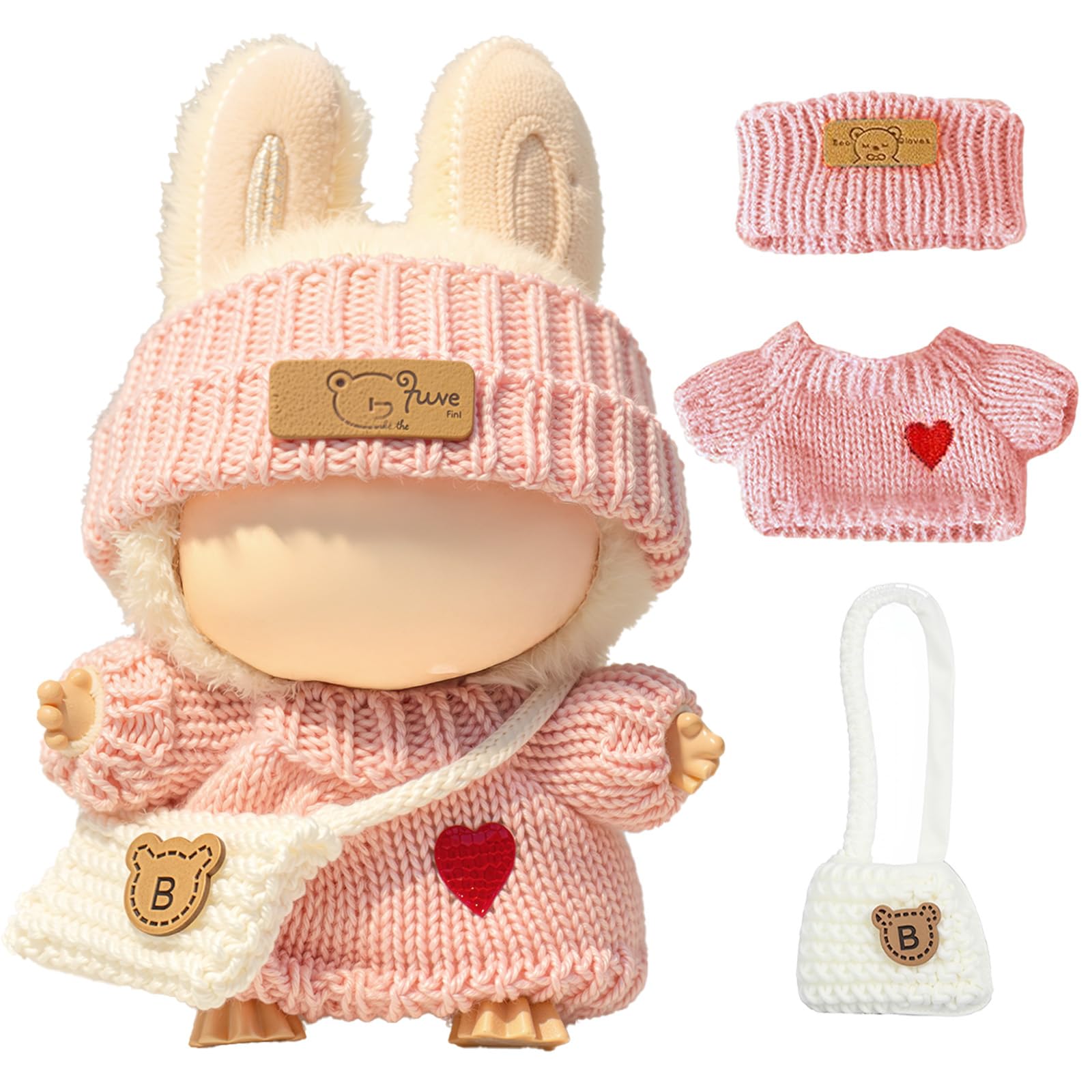 Amazon.com: Clothes for LABUBU Doll (NO Doll), 3-Piece Handcrafted