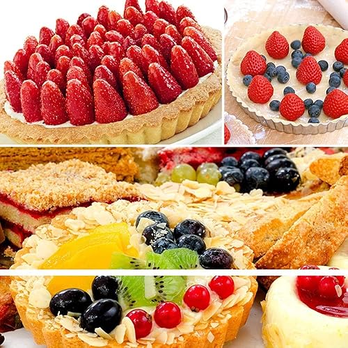 Miniatura 5 de Paquete de 6 mini sartenes para tartas de 5 pulgadas con parte inferior extraíble, antiadherentes redondas, lados estriados resistentes para