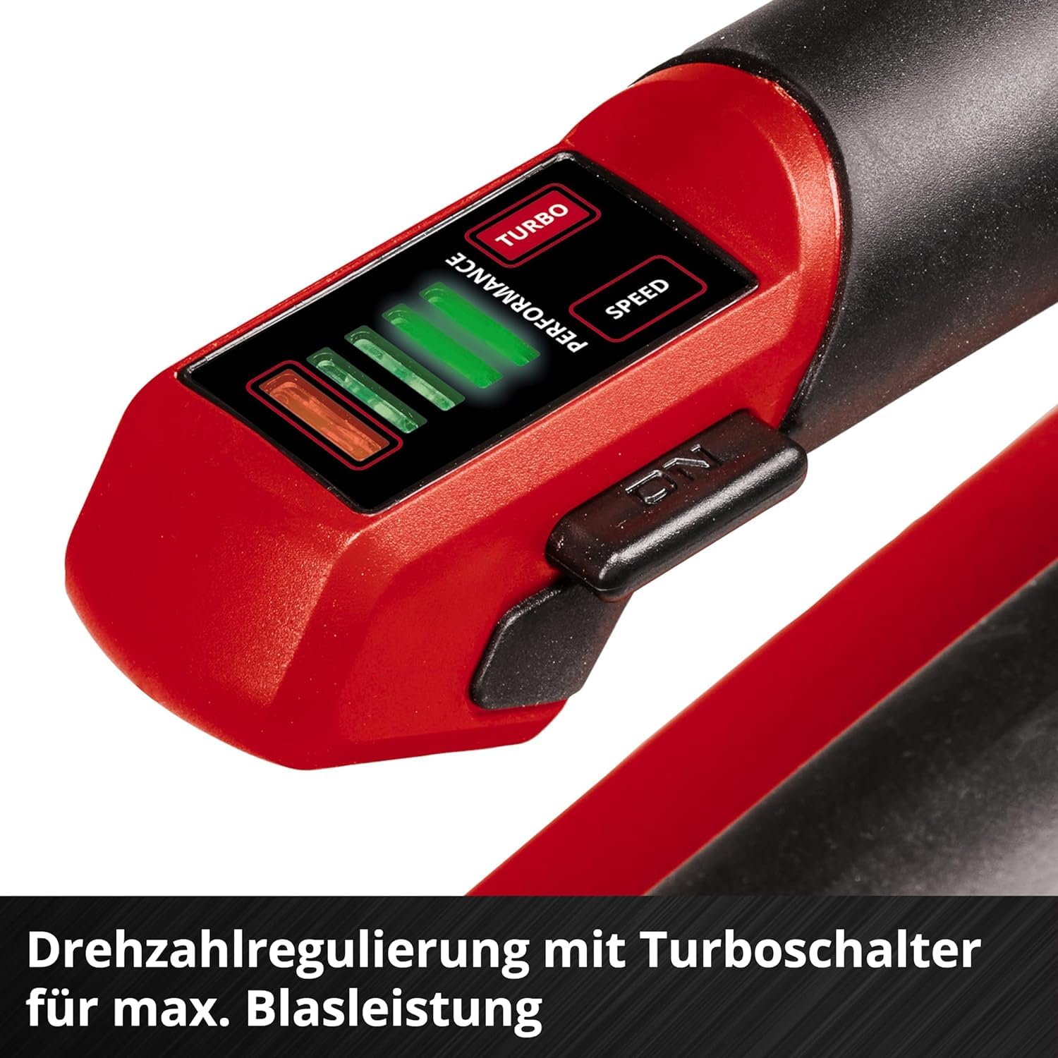 Einhell Akku-Laubbläser GP-LB 18/200 Li GK-Solo Power X-Change (Li-Ion, 18V, Axial-Impeller-Technologie, Blasleistung 670 m³/h, Dachrinnen-Reinigungsset, ohne Akku & Ladegerät), Red/black