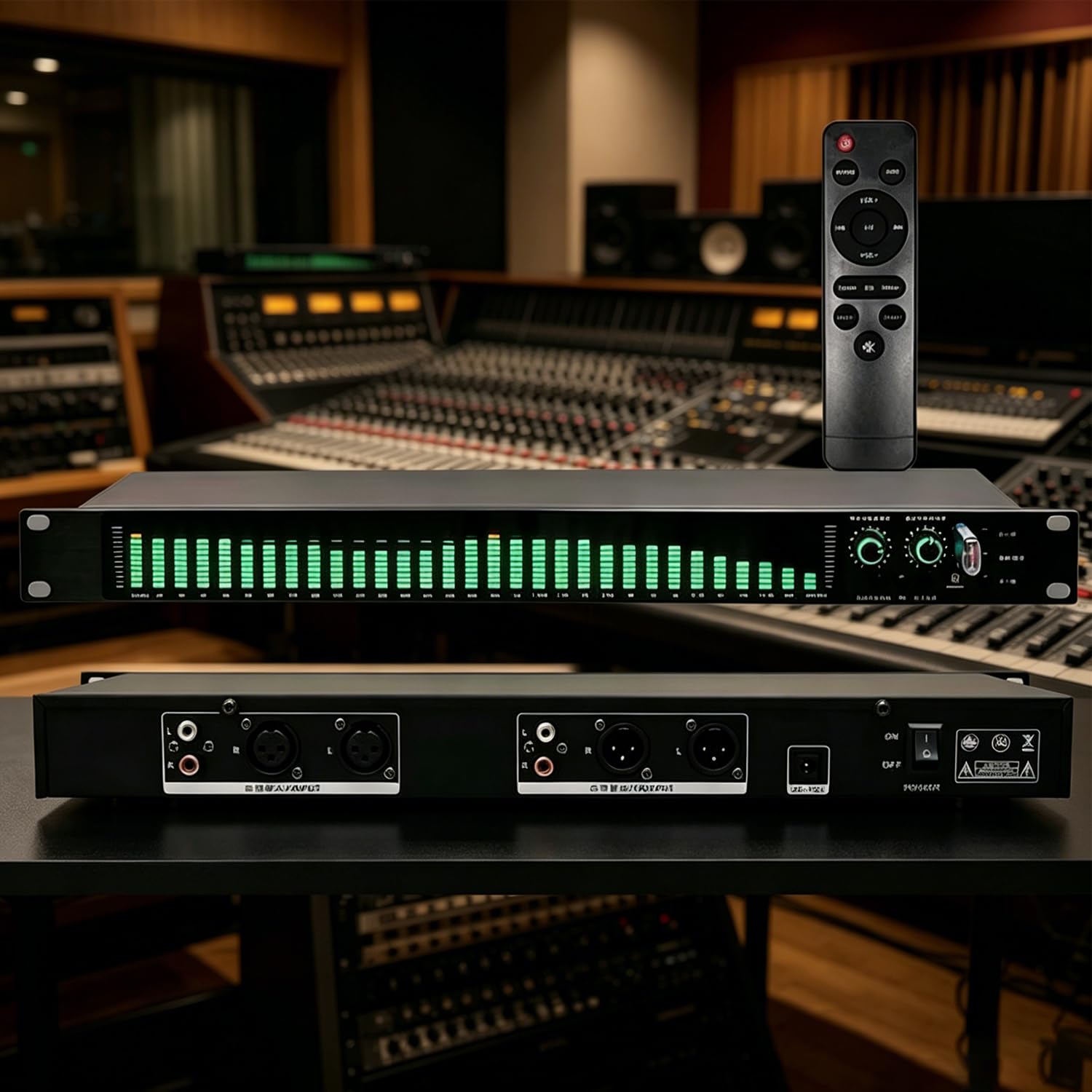 Ecualizador Digital De 31 Bandas, Ecualizador De Audio Gráfico Estéreo, con Pantalla De Espectro Led, 21 Efectos Preestablecidos, Ajuste De Graves/Medios/Agudos, Montaje En Rack De 1u, para