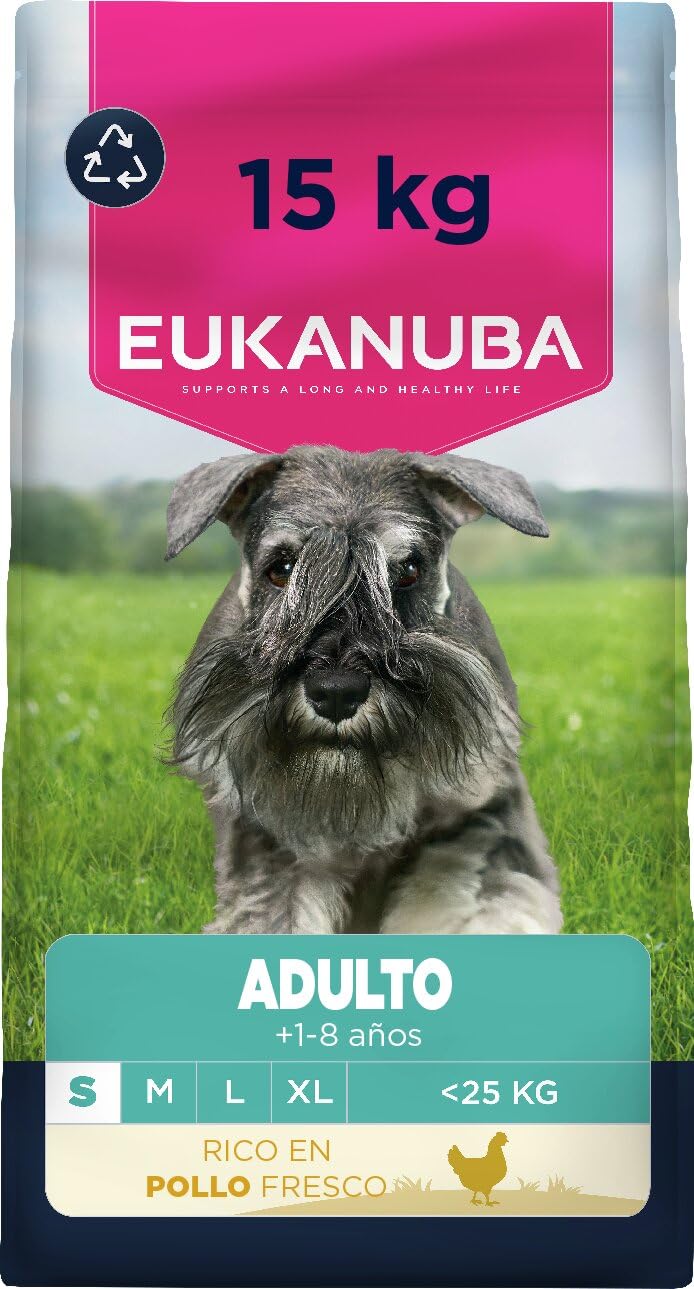 Eukanuba, alimento seco para Perros con Pollo Fresco para Razas pequeñas - Alimento seco Premium para Perros Adultos, 15 kg