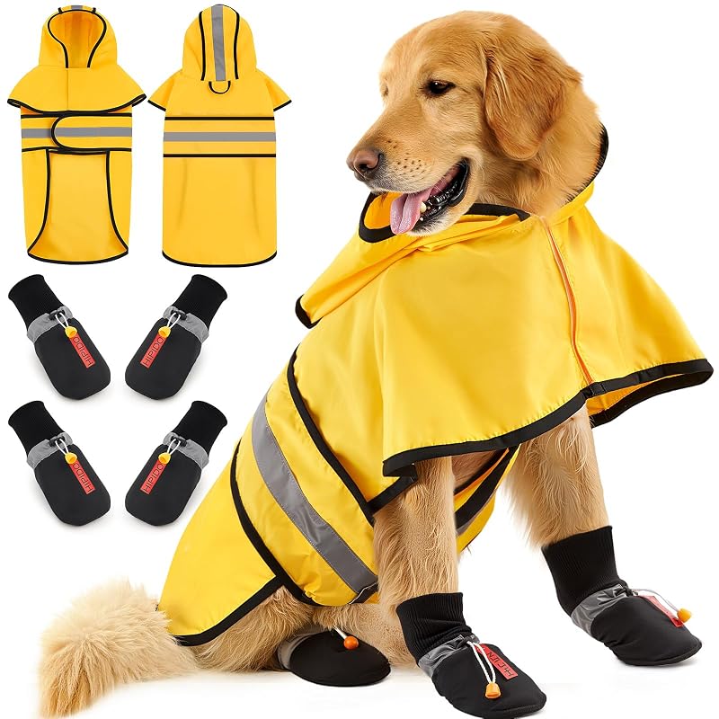 Capa de Chuva para Cães com Capuz e Kit de Botas Sunnymove, 9,1–15,9 kg