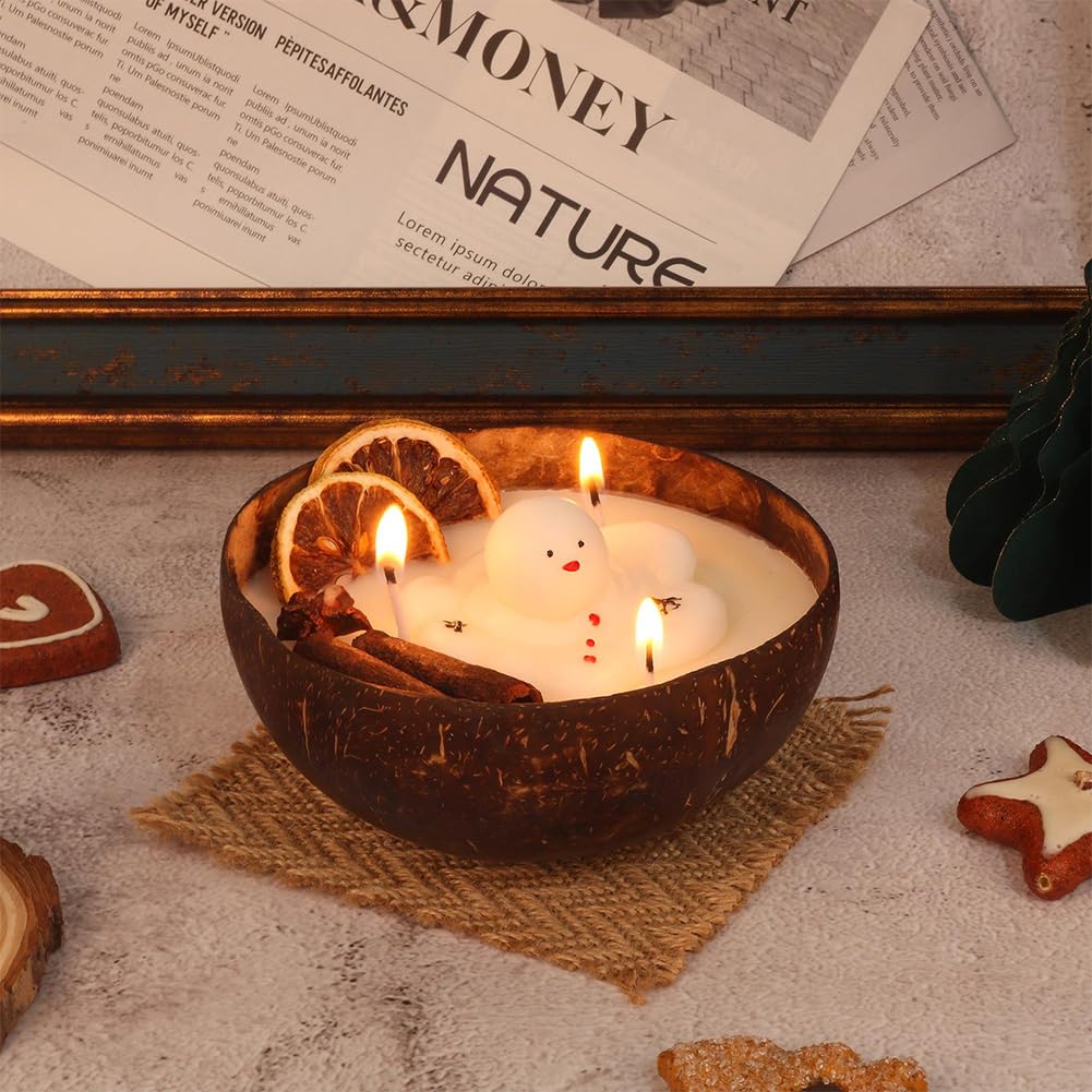 Vela de Cera de Soja perfumada con y muñeco de Nieve derretido navideño para aromaterapia y decoración