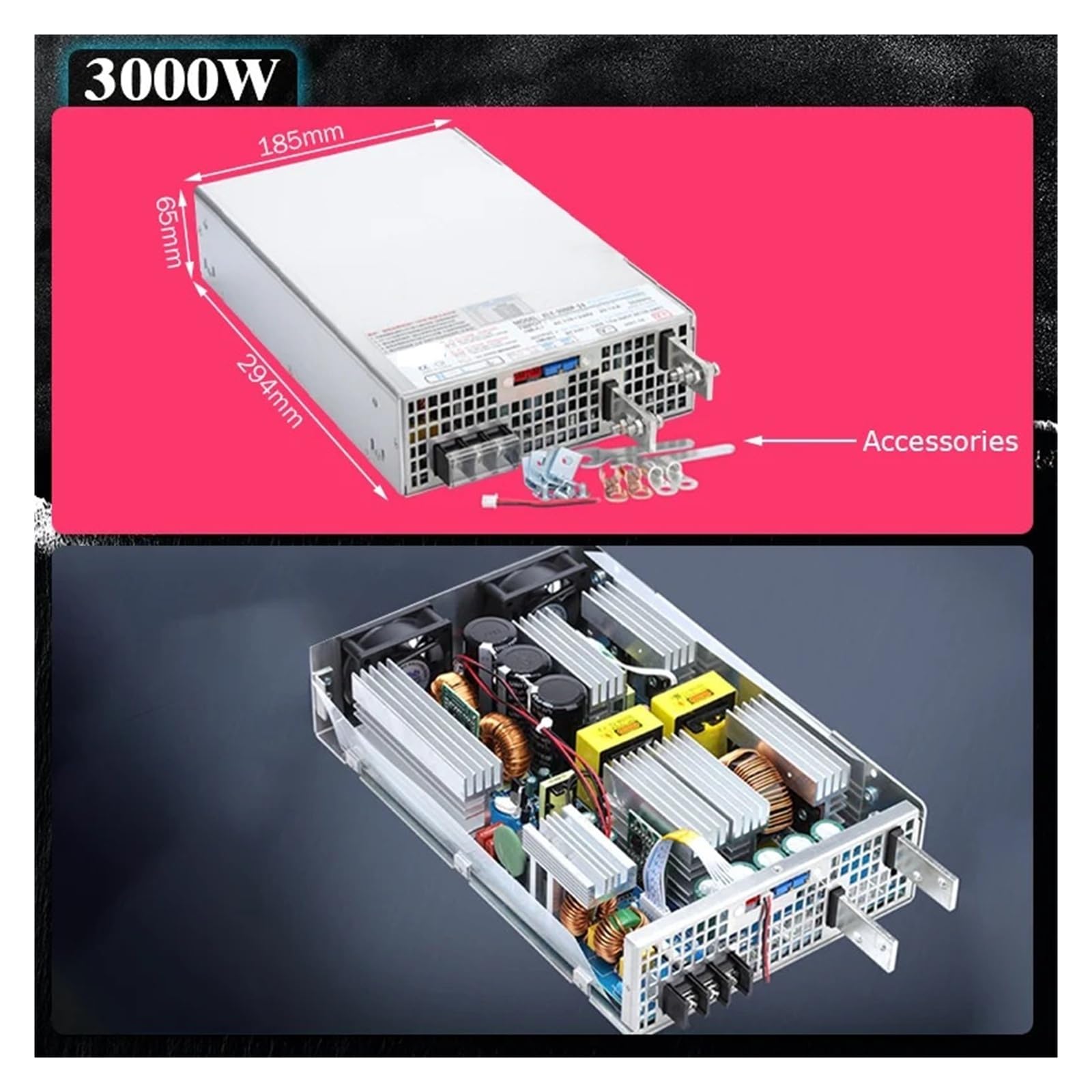 Zasilacz impulsowy 1/2/3 kW z PFC AC na DC