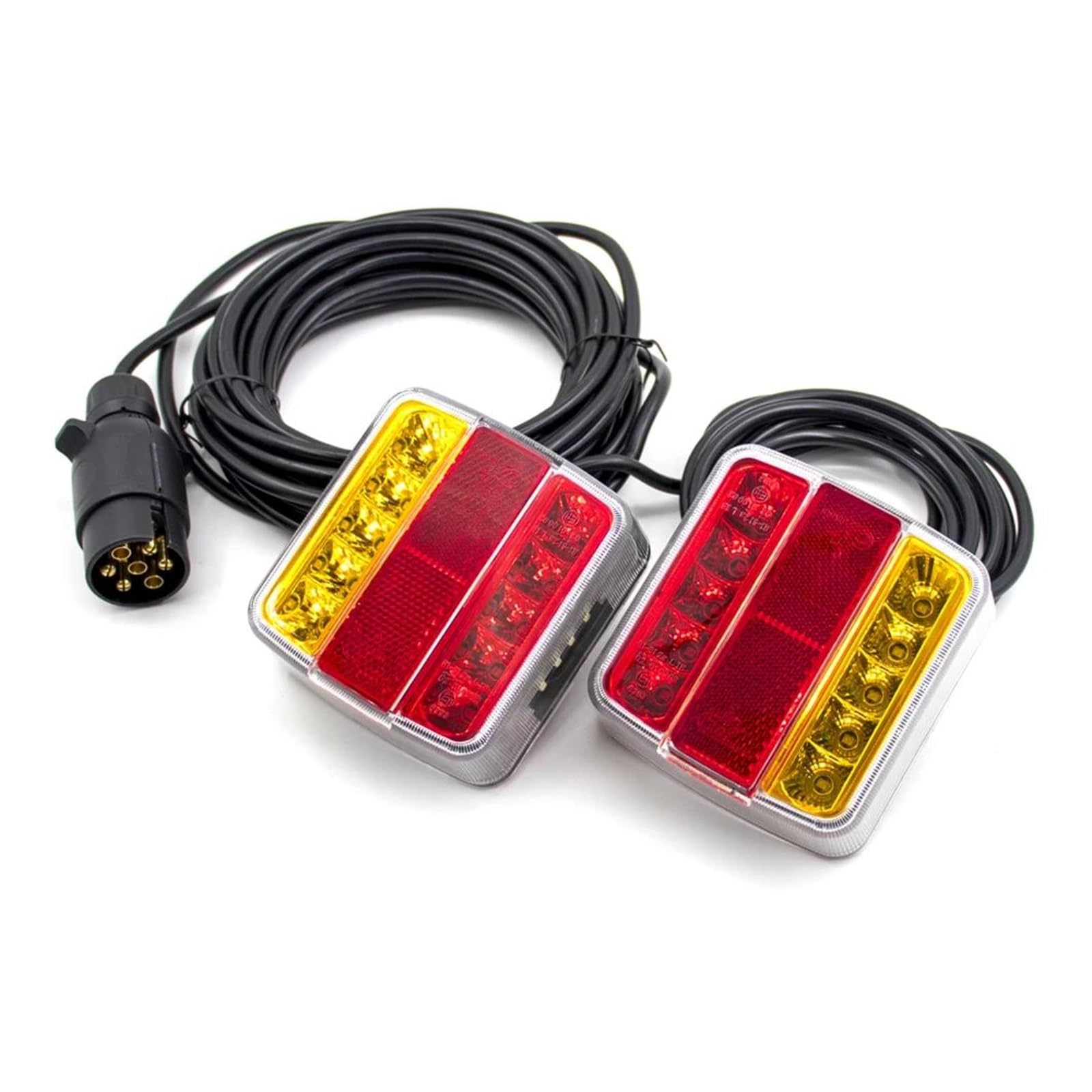 Luz Matrícula 2 luces LED traseras 12 V y 24 V con 7 pines para camión luz matrícula luz freno advertencia luz señal remolques caravanas vehículos terreno. Luz Indicadora Freno