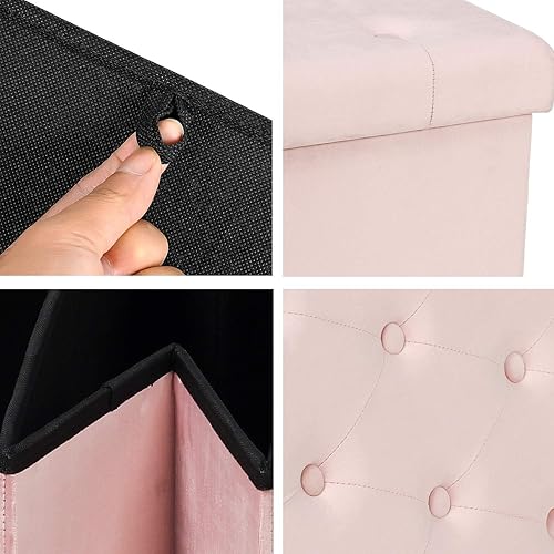 Miniatura 63 de B FSOBEIIALAO Otomano plegable para almacenamiento, banco largo para zapatos, reposa pie de franela, asiento, de 31.5 x 15.7 x 15.7 pulgadas.,