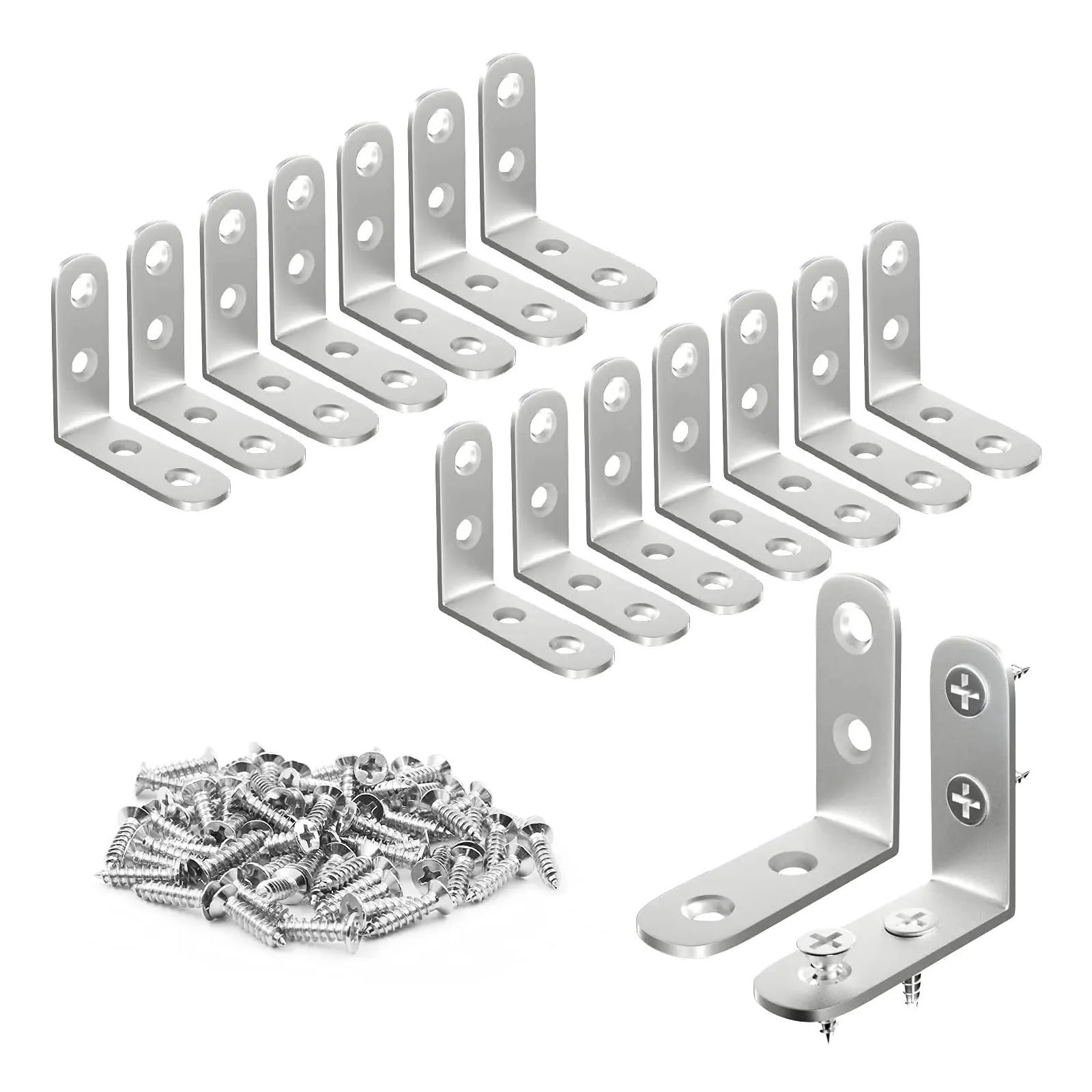 Fhdbekdcldm 10 Pcs 10Pcs 304 Stainless Steel L Brackets, Right Angle Corner Brace