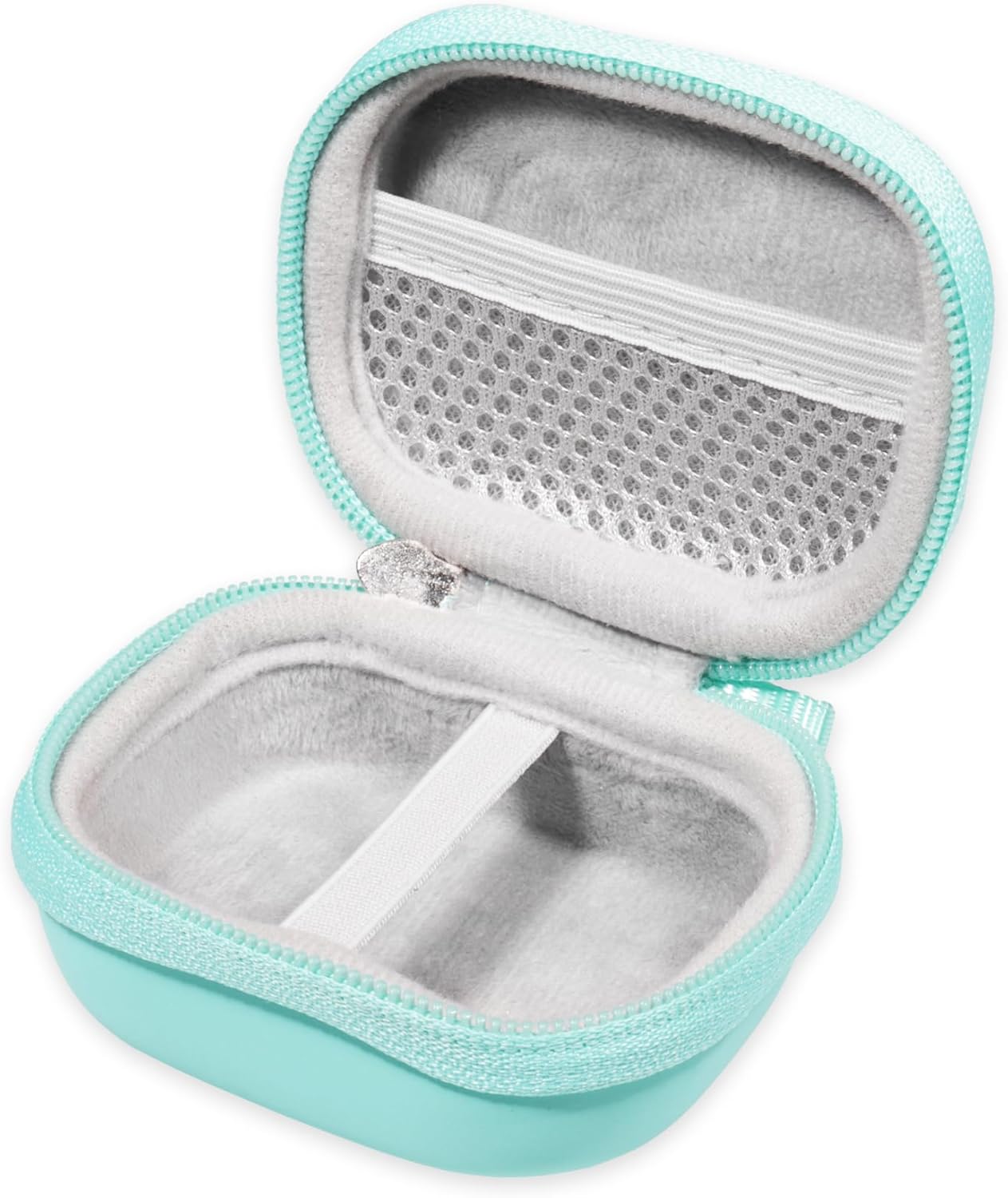 CaseSack Case for JLab Go Air Pop, Air Tones+/ Tones, JBuds Mini True Wireless Earbuds, Compact Organizer for The Charger case and Charger Cord (Mint) - Image 4