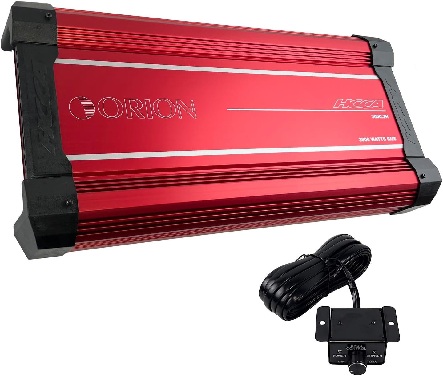 Orion HCCA Series HCCA3000.2H High Performance 3000W RMS 2-Channel Class H Amplifier - 1 Ohm Stable, Low/High Pass Crossover, Bass Boost Control, MOSFET Power Supply, with Bass Knob, Made in Korea