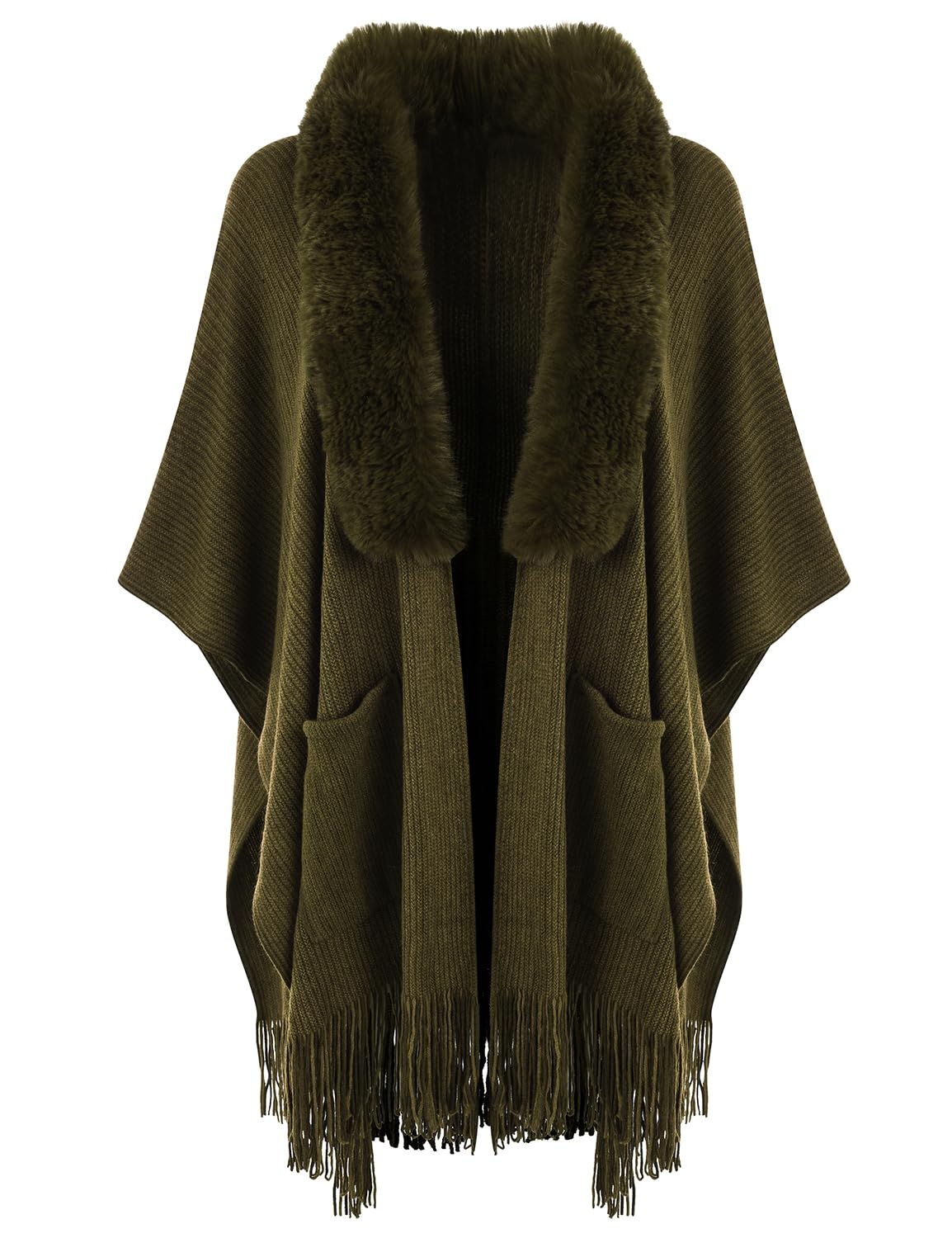 Ferand Shawl Wraps for Women with Pockets, Open Front Poncho Cape