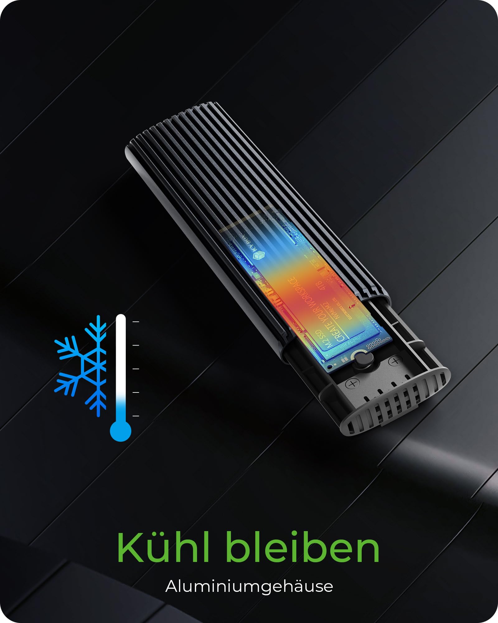 RaidSonic Icy Box IB-1808MCT-CU31 NVMe SSD USB 3.2 Type-C Geh?use schwarz