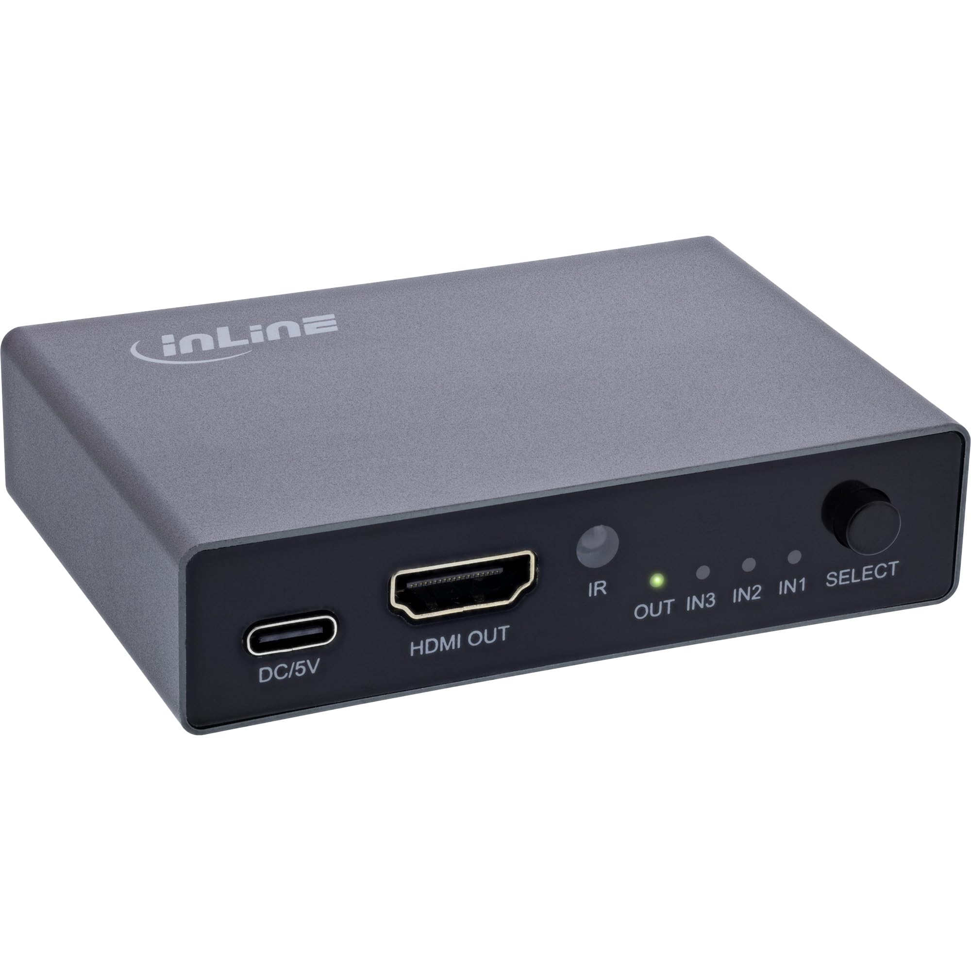 Inline Przełącznik HDMI 2.1, 3-drożny, do 8K 60Hz i 4K 144Hz, przełącznik 3 w 1 ze sterowaniem na podczerwień i obsługą HDCP 2.3, 65020