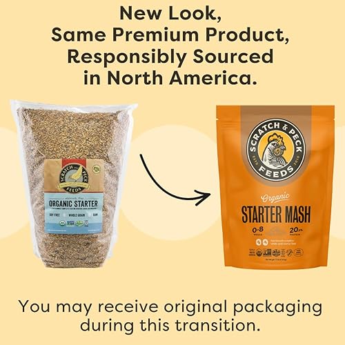 Miniatura 3 de Scratch and Peck Feeds Organic Starter Mash Chick Feed - 10 libras - 20.5% de proteína, proyecto verificado sin OMG, alimento para pollitos