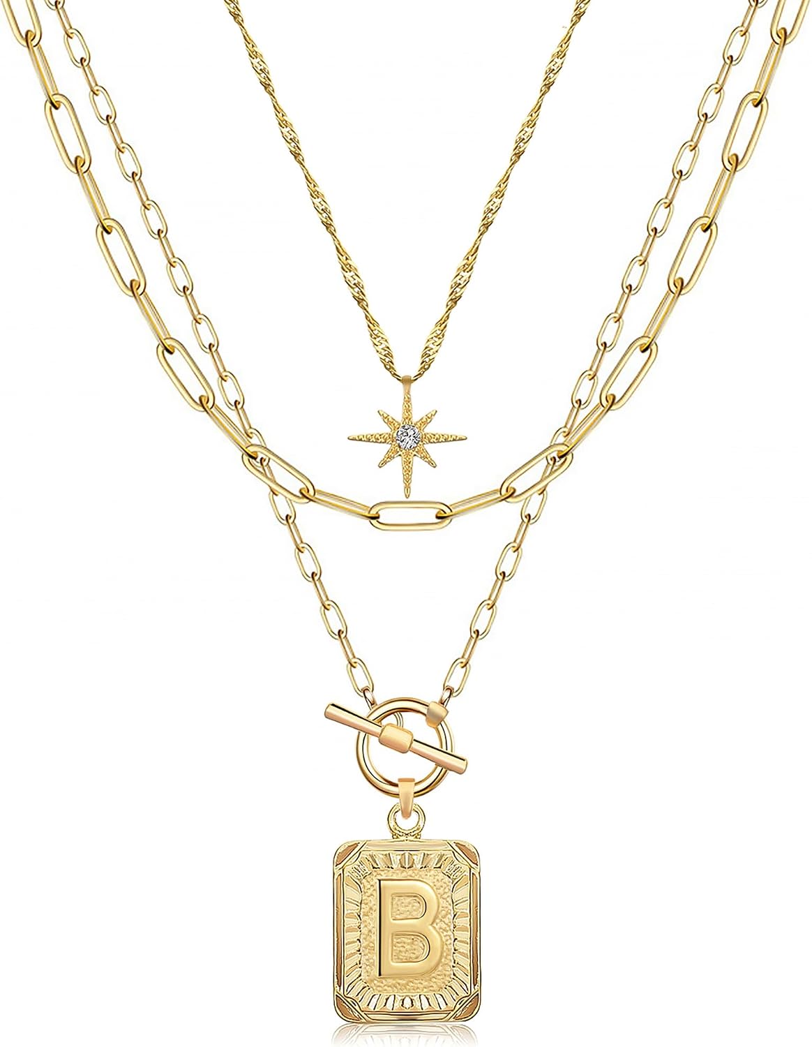 MJartoria Layered Initial Necklaces for Women