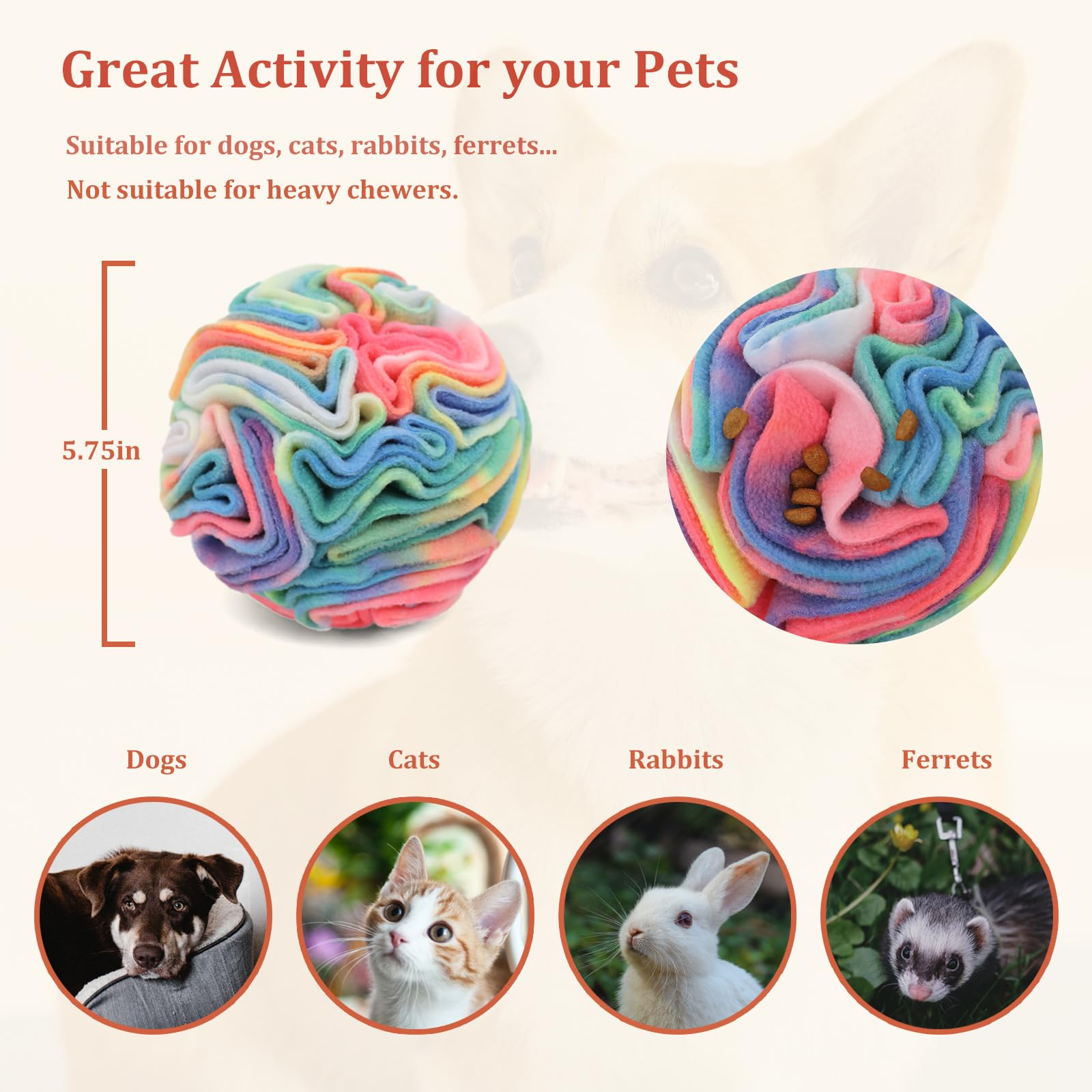 Snuffle Ball for Dogs, Puppy Treat Toy, Interactive Foraging Puzzle Ball Toy, Enrichment Toys for Large Dogs, Sniffle Interactive Treat Balls - image 2