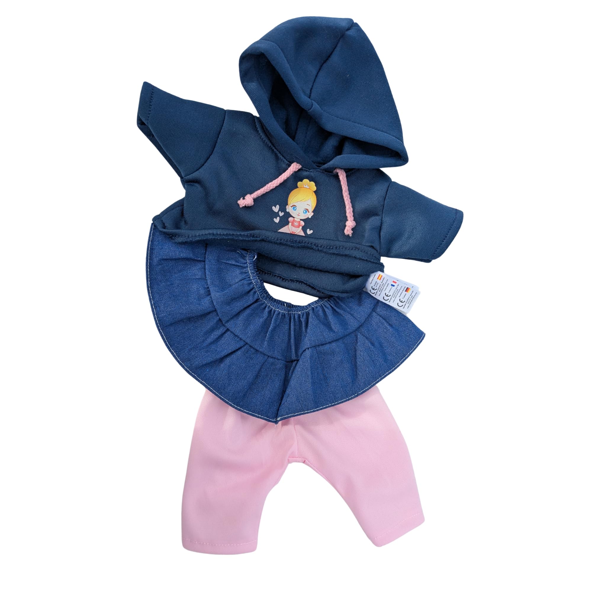 Falda con capucha de princesa de 40,6 cm, ropa de oso de peluche, tamaño: 40 cm, se adapta a Build a Bear
