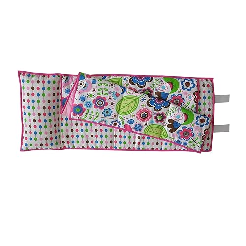 Bacati - Tapete para siesta de 100% algodón percal, suave, transpirable, con almohada, para niñas pequeñas, mide 50 x 20 x 1.5 pulgadas, ideal para disponible en Yaxa Colombia